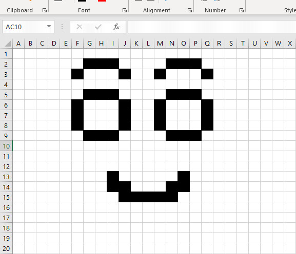 Smile in excel