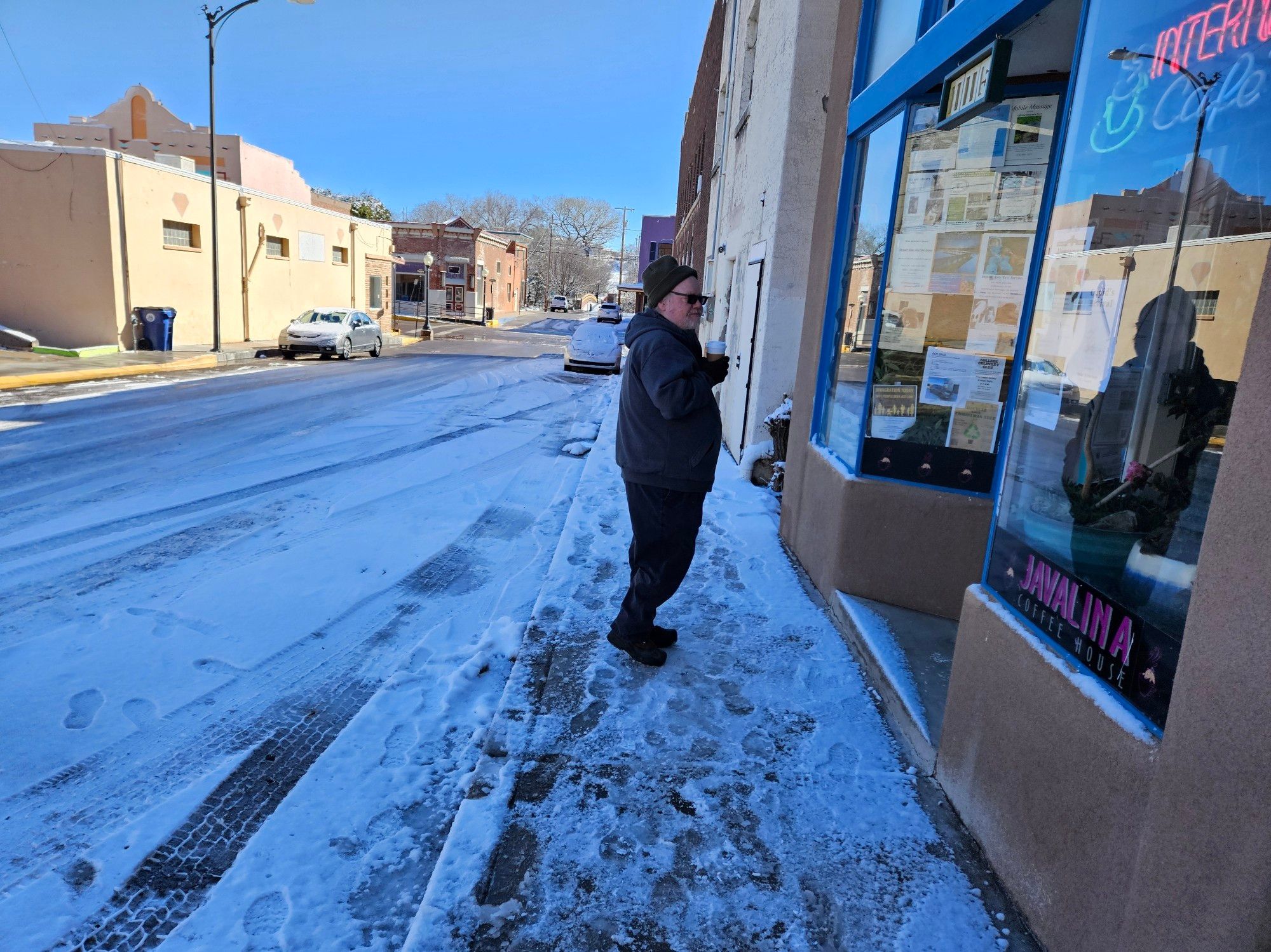 James in the snow