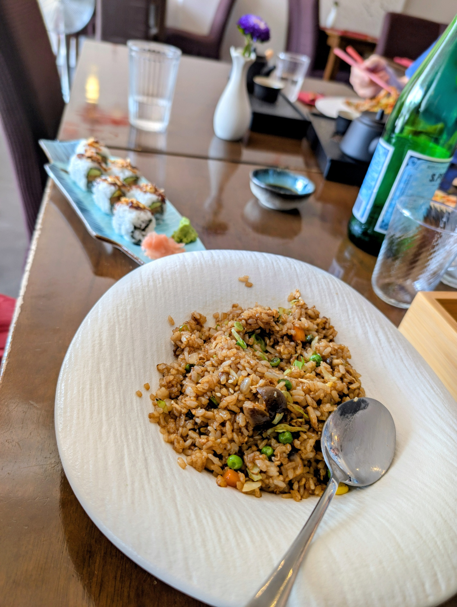 Fried rice and sushi