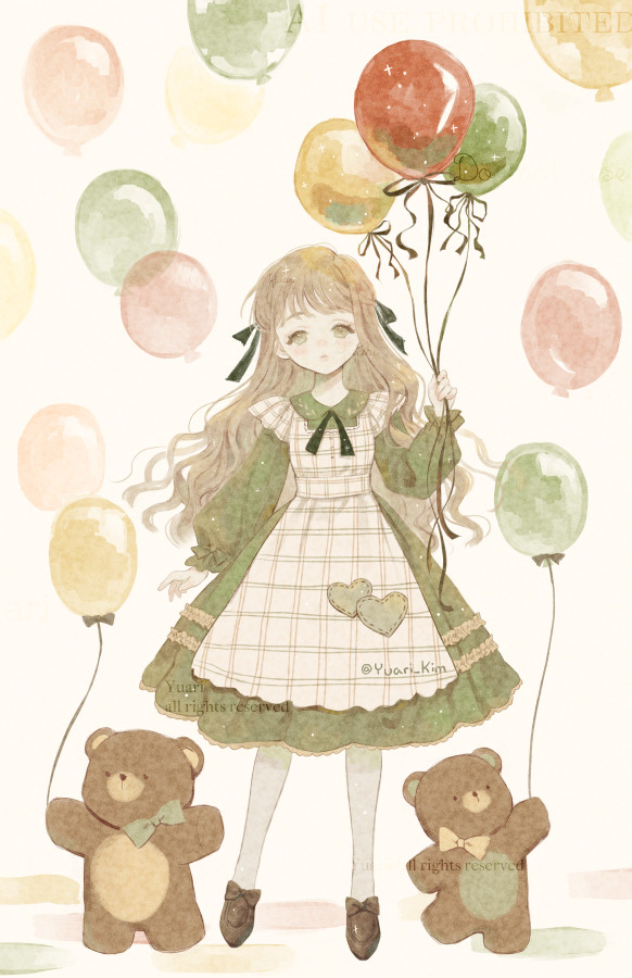 balloon dream girl illustration