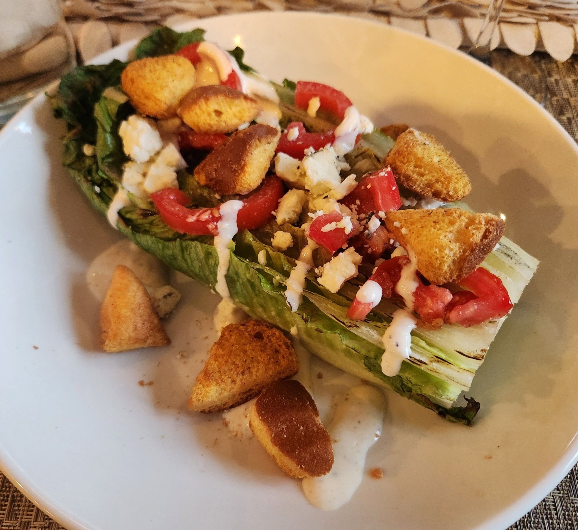 Grilled Ceaser Salad with homemade croutons