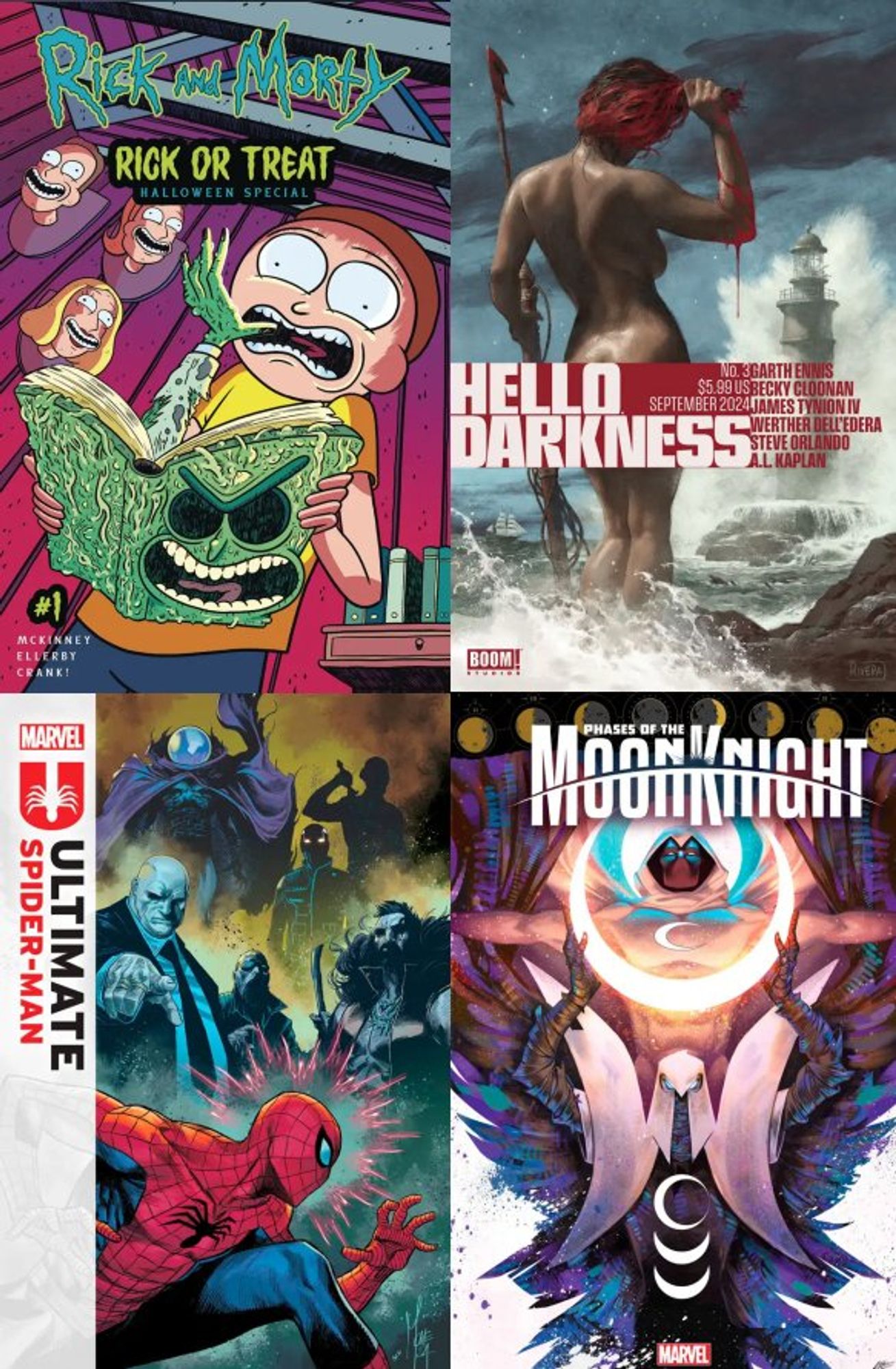 4 comic covers