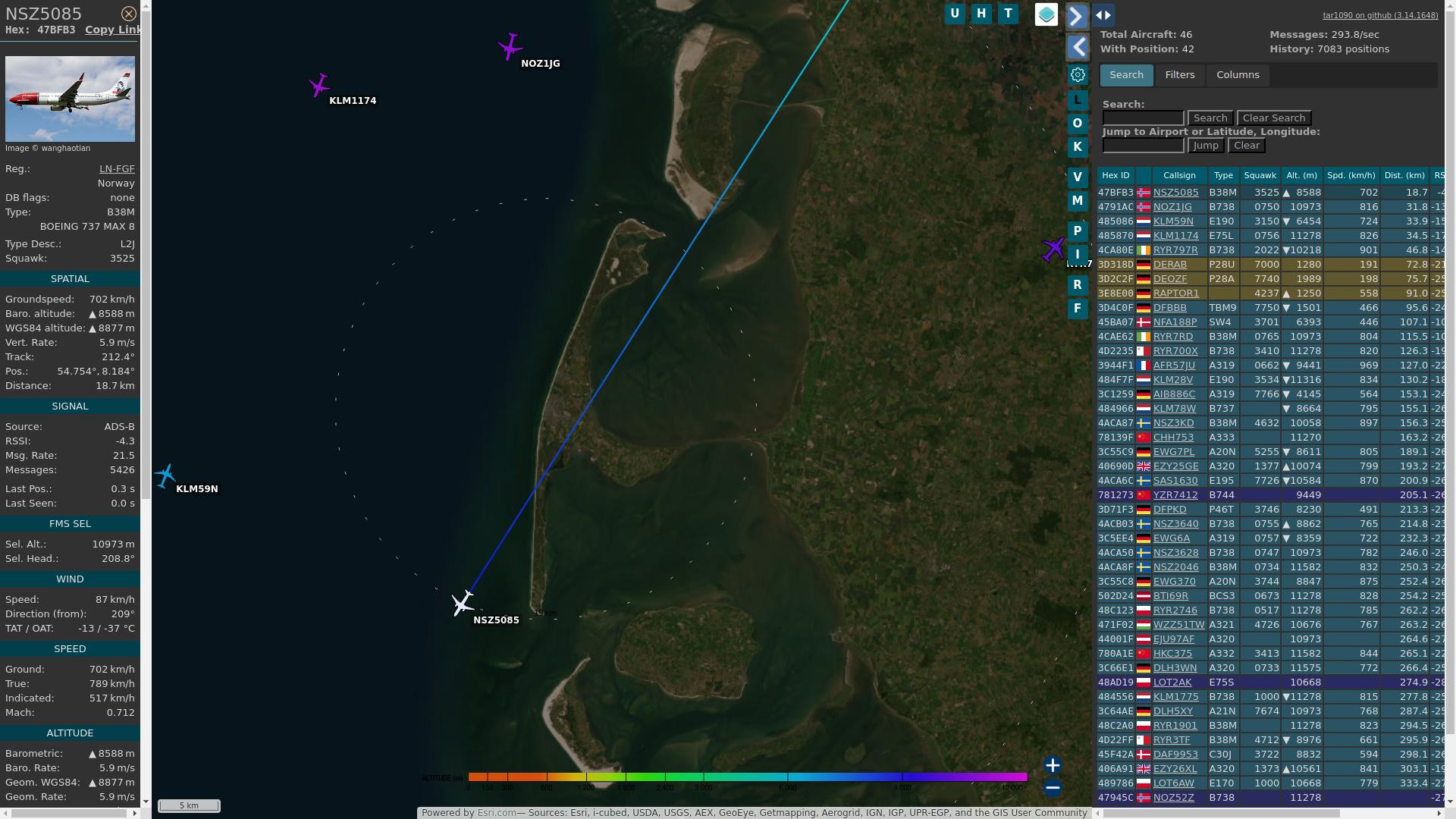 Map image with captured plane.