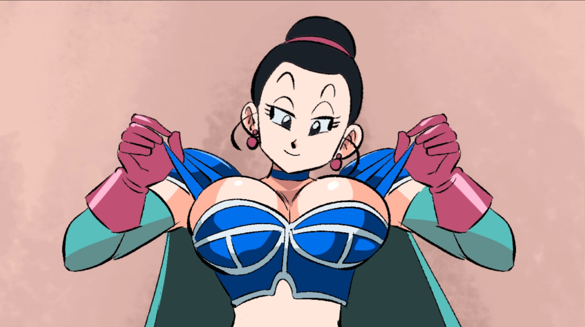 A still image of adult Chi-chi wearing her early Dragon Ball outfit.