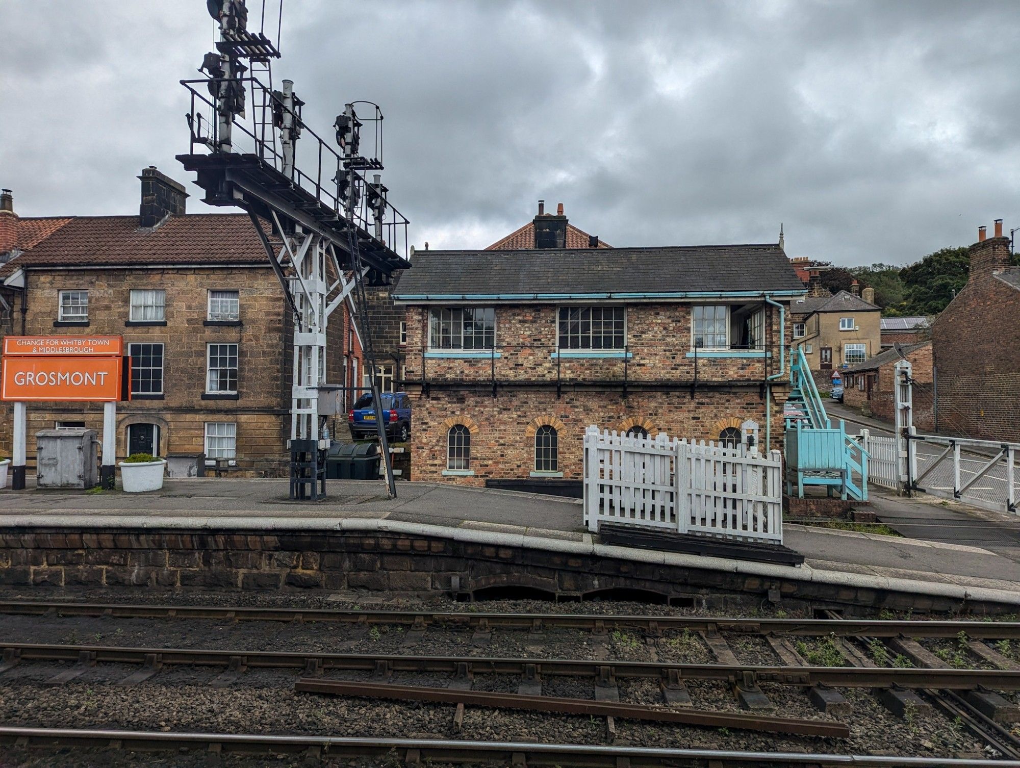 The signal box and the semaphore signals