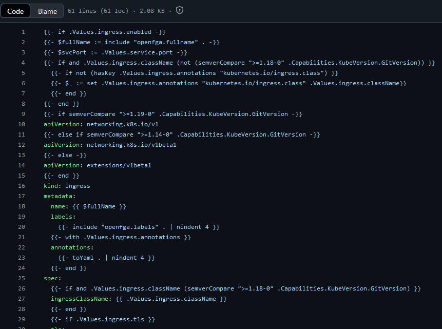 helm yaml with code embedded