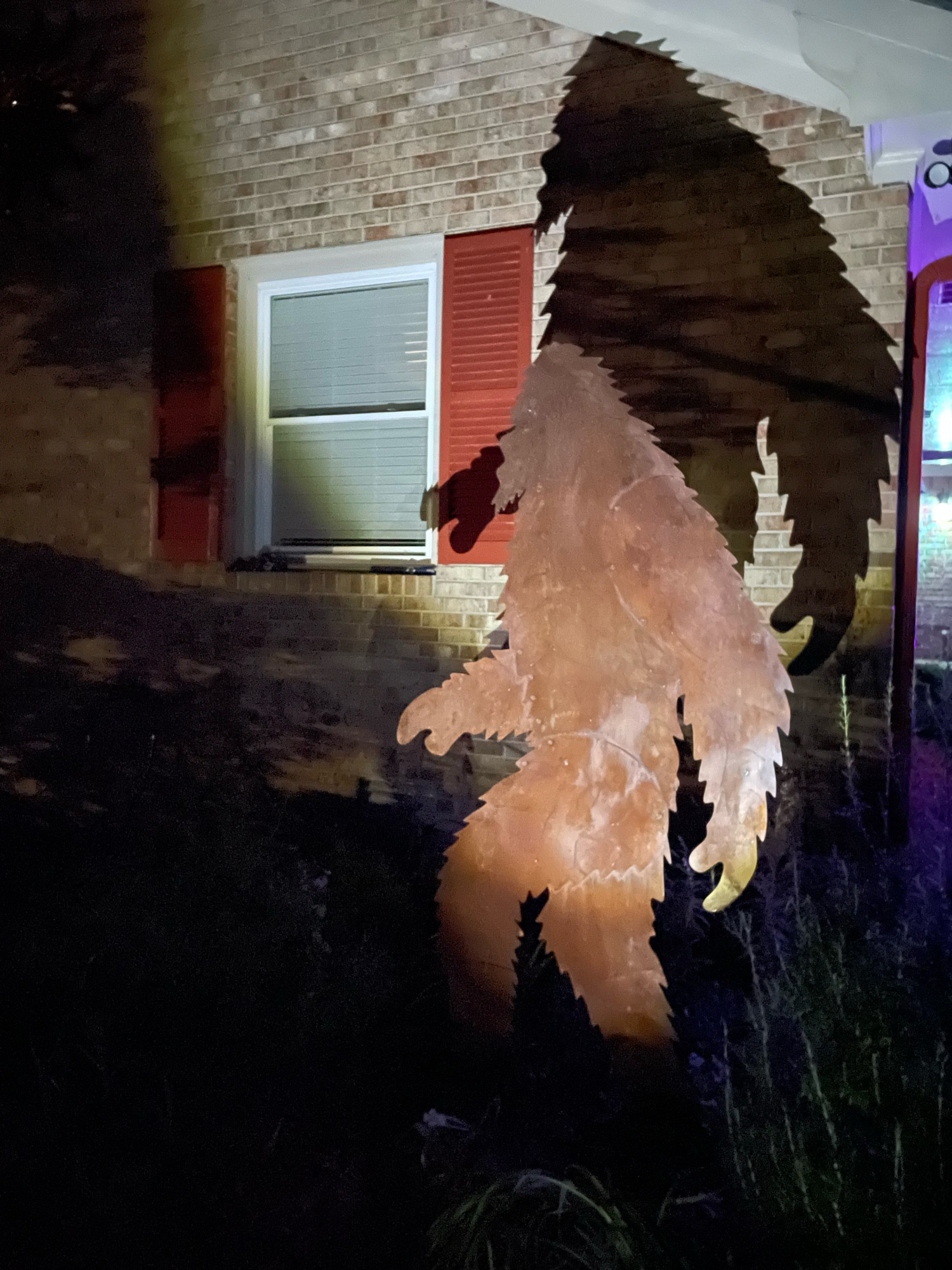 A 7 foot tall Sasquatch hanging out by my office window. 