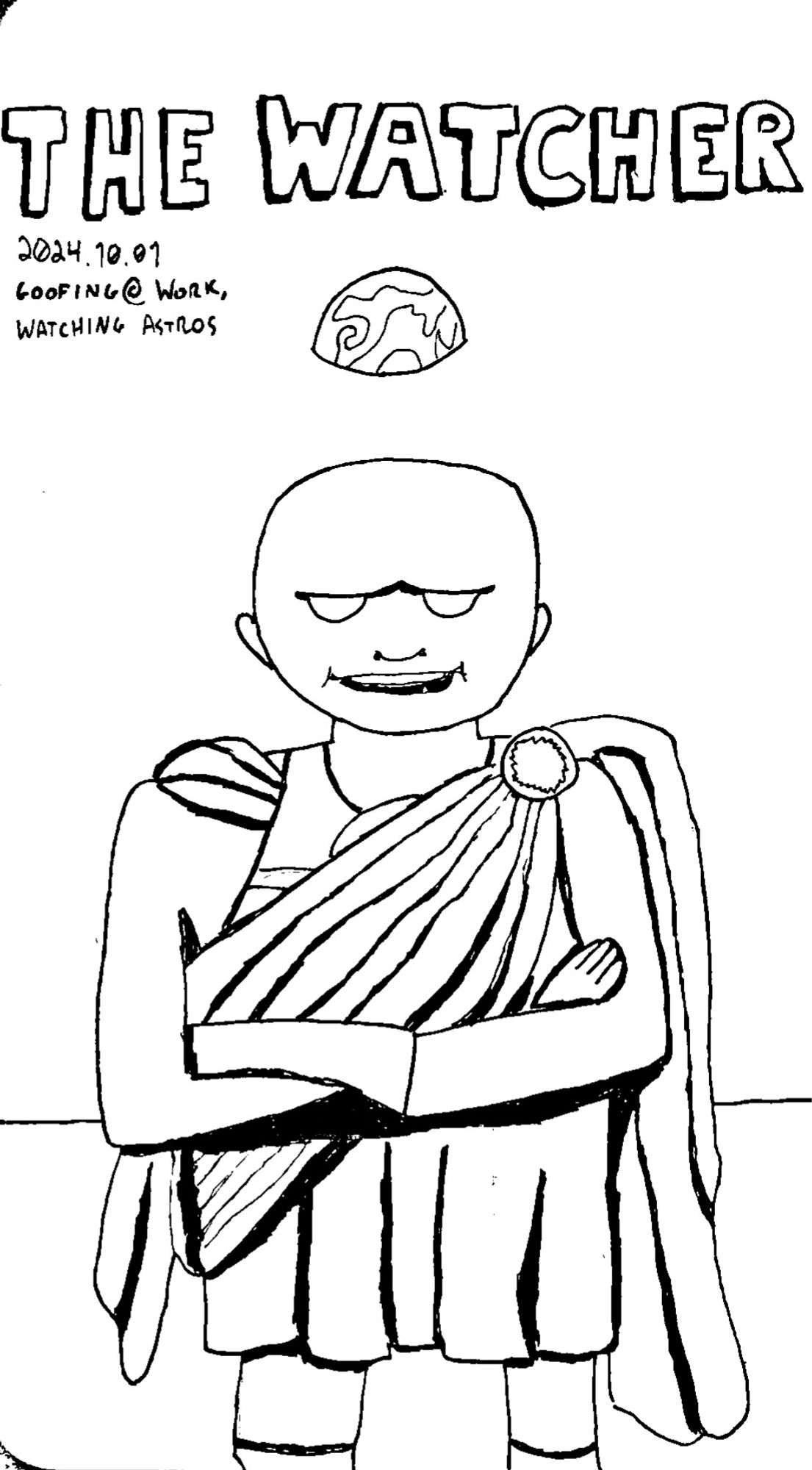 uatu the watcher black and white by me