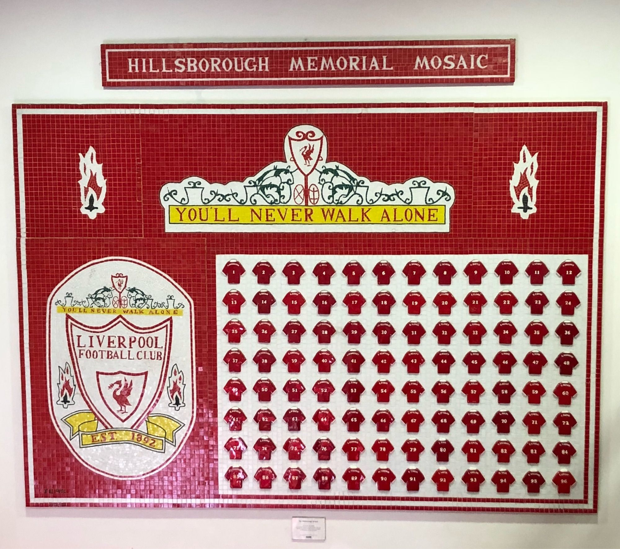 Hillsborough Memorial Mosaic at LFC Museum