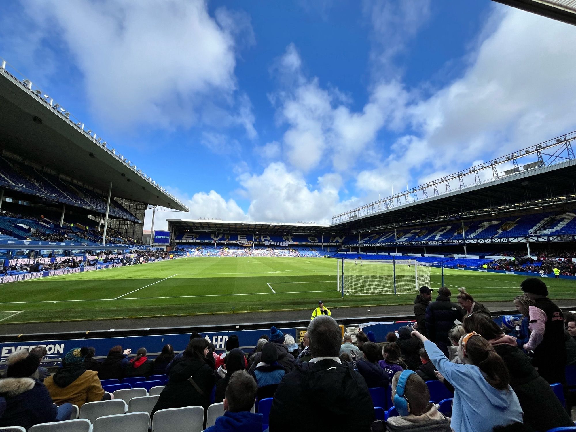 Inside Goodison Park.