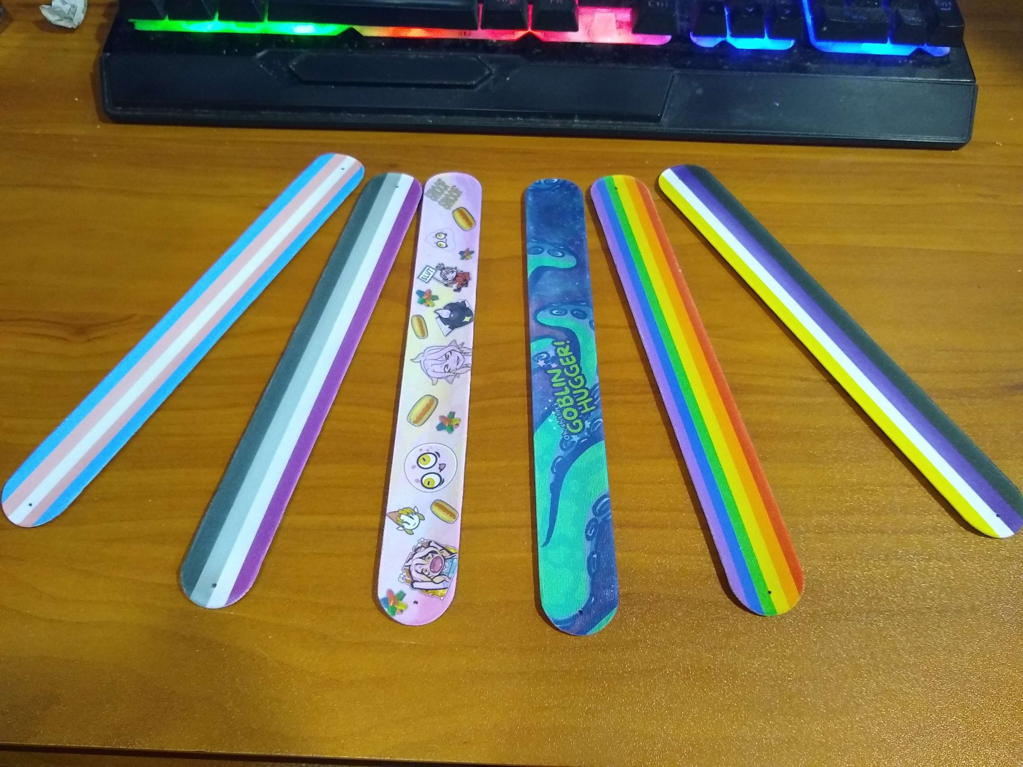 Trans,  Nonbinary, Pank, Goblinhugger, LGBTQIA+ and Nonbinary Slap Bracelets.