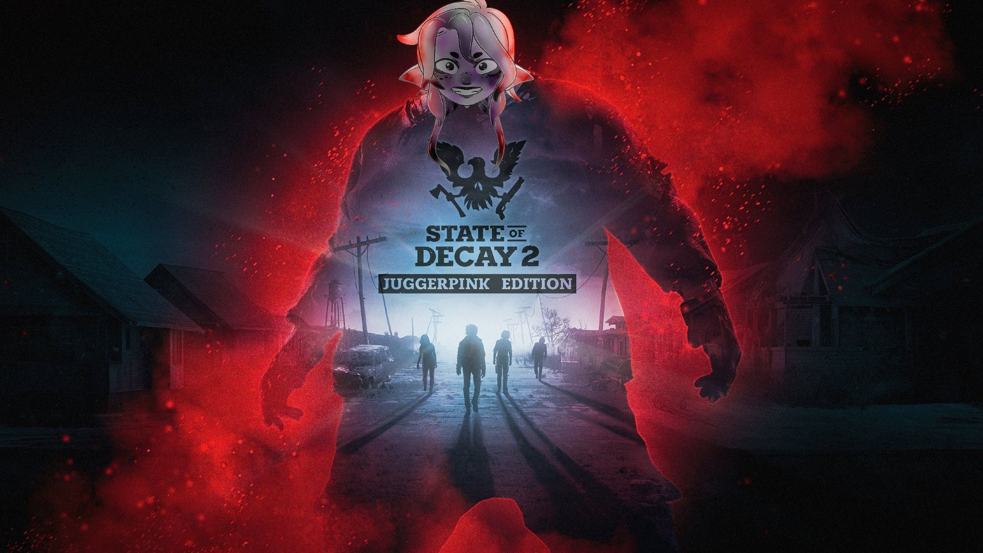 The State of Decay 2 Logo, but the juggernaut is a pink squid person