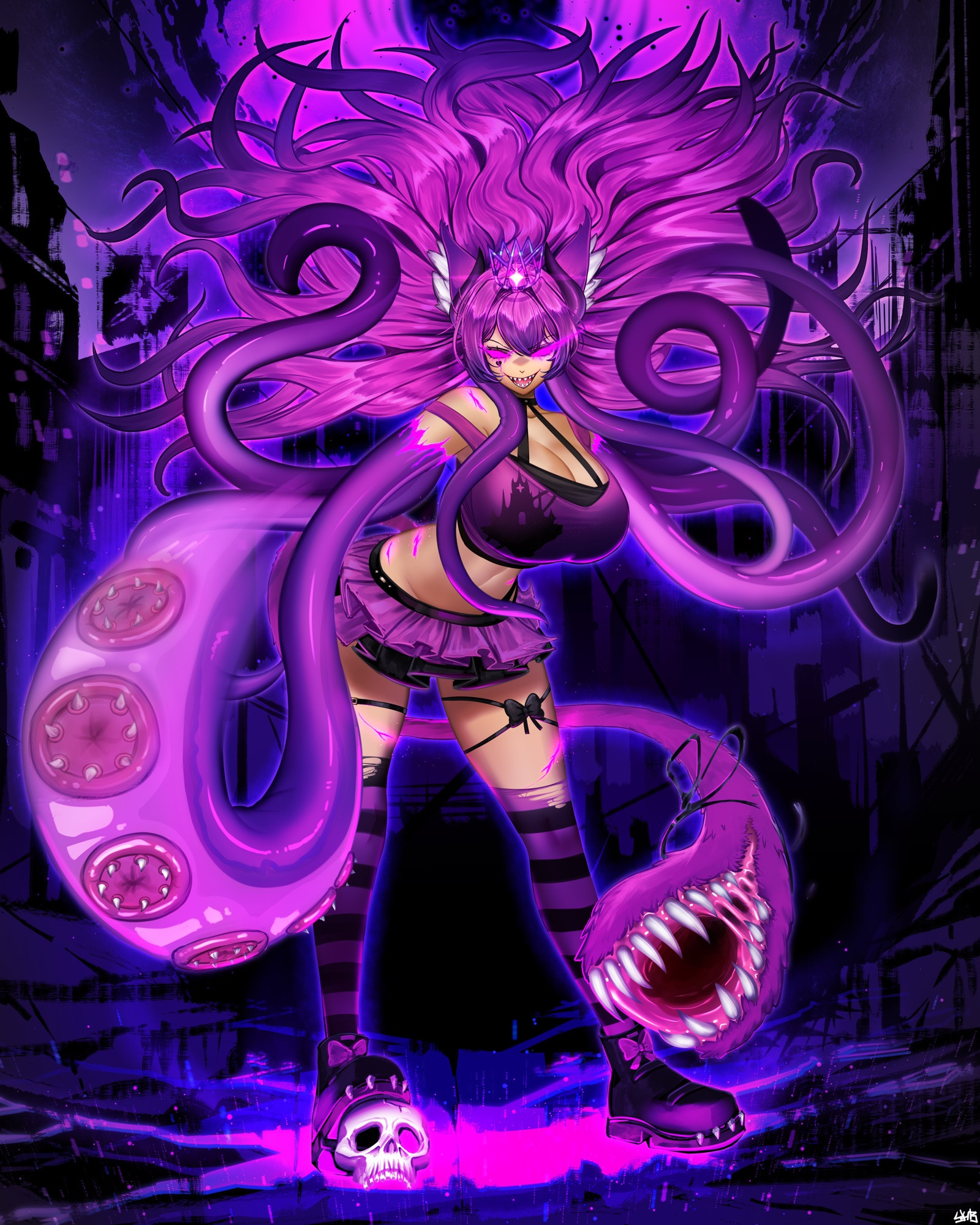 Princess Zovastria of the Astral Realm in 40% eldritch form ready to attack! Very scary! Very evil! Not cute!!