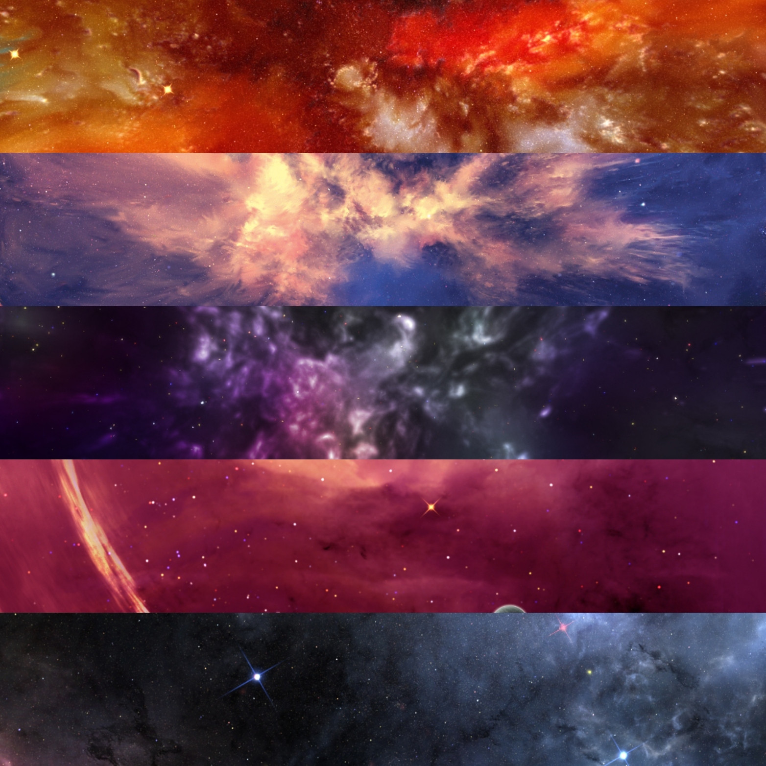 Collage of nebulae 