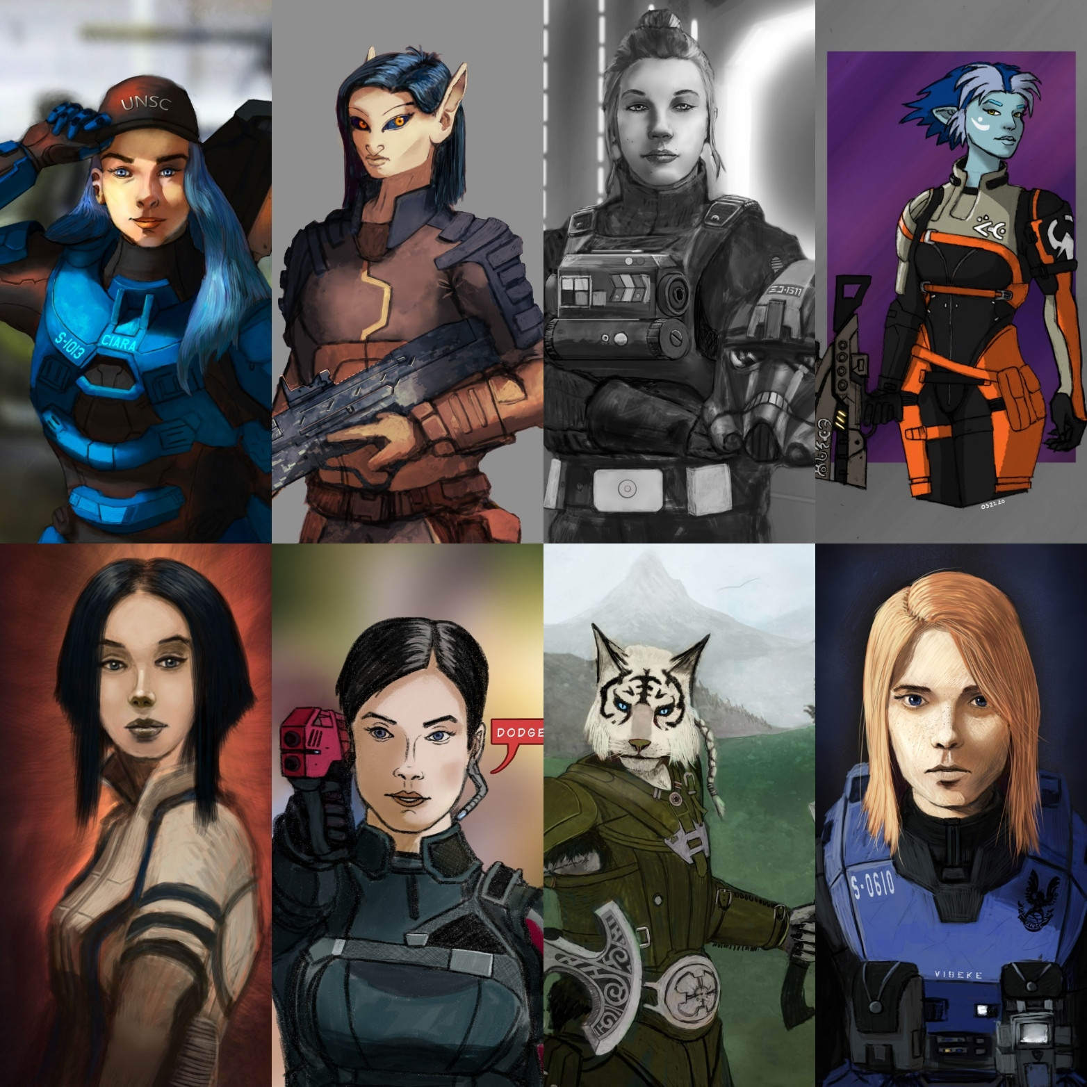 Collage of custom characters