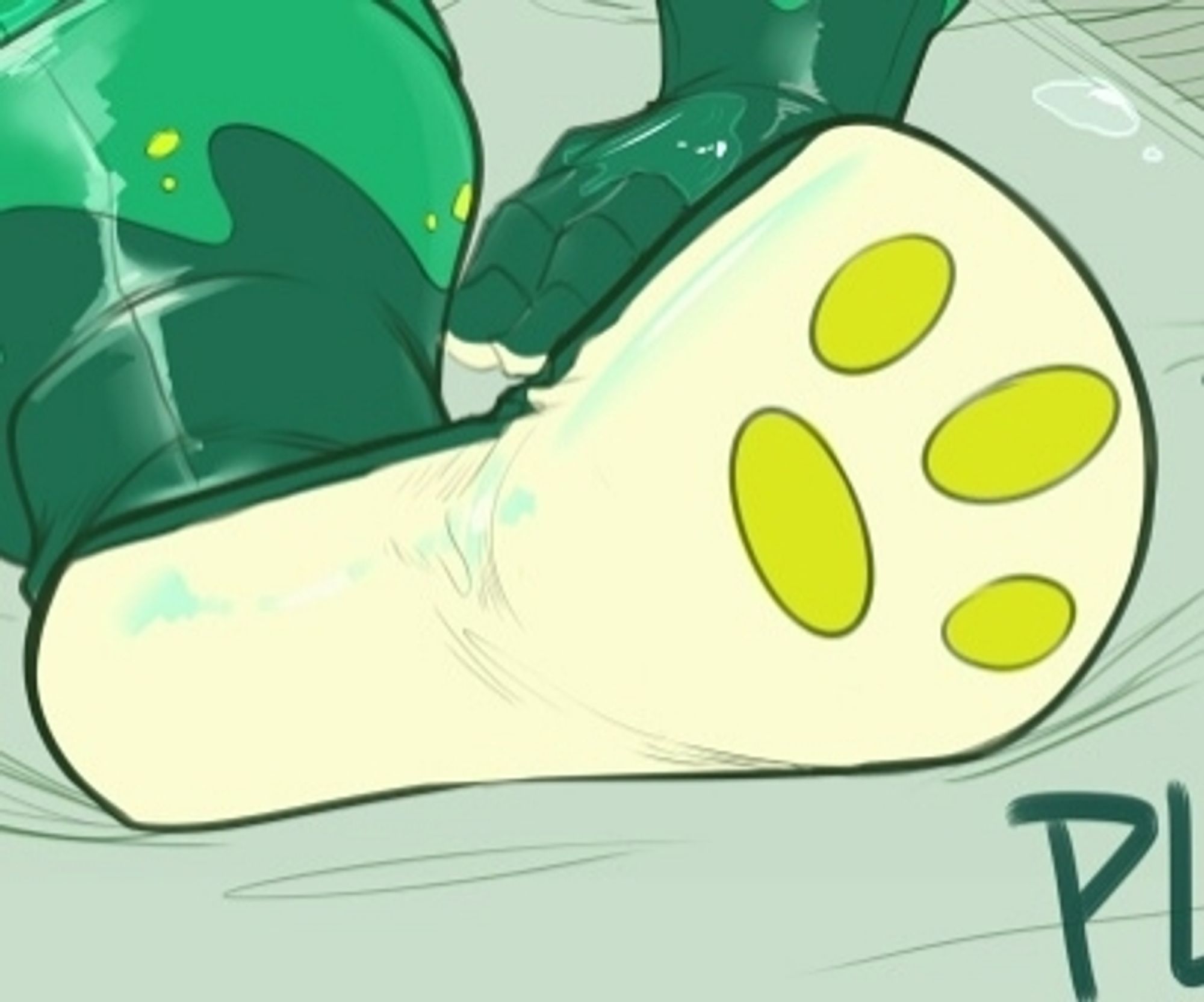 Digital illustration of beach boy toy aka pool toy's paw