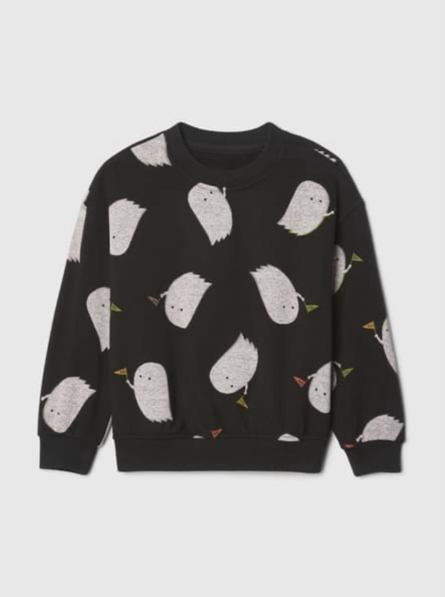 a ghost-print sweatshirt made, alas, only for infants