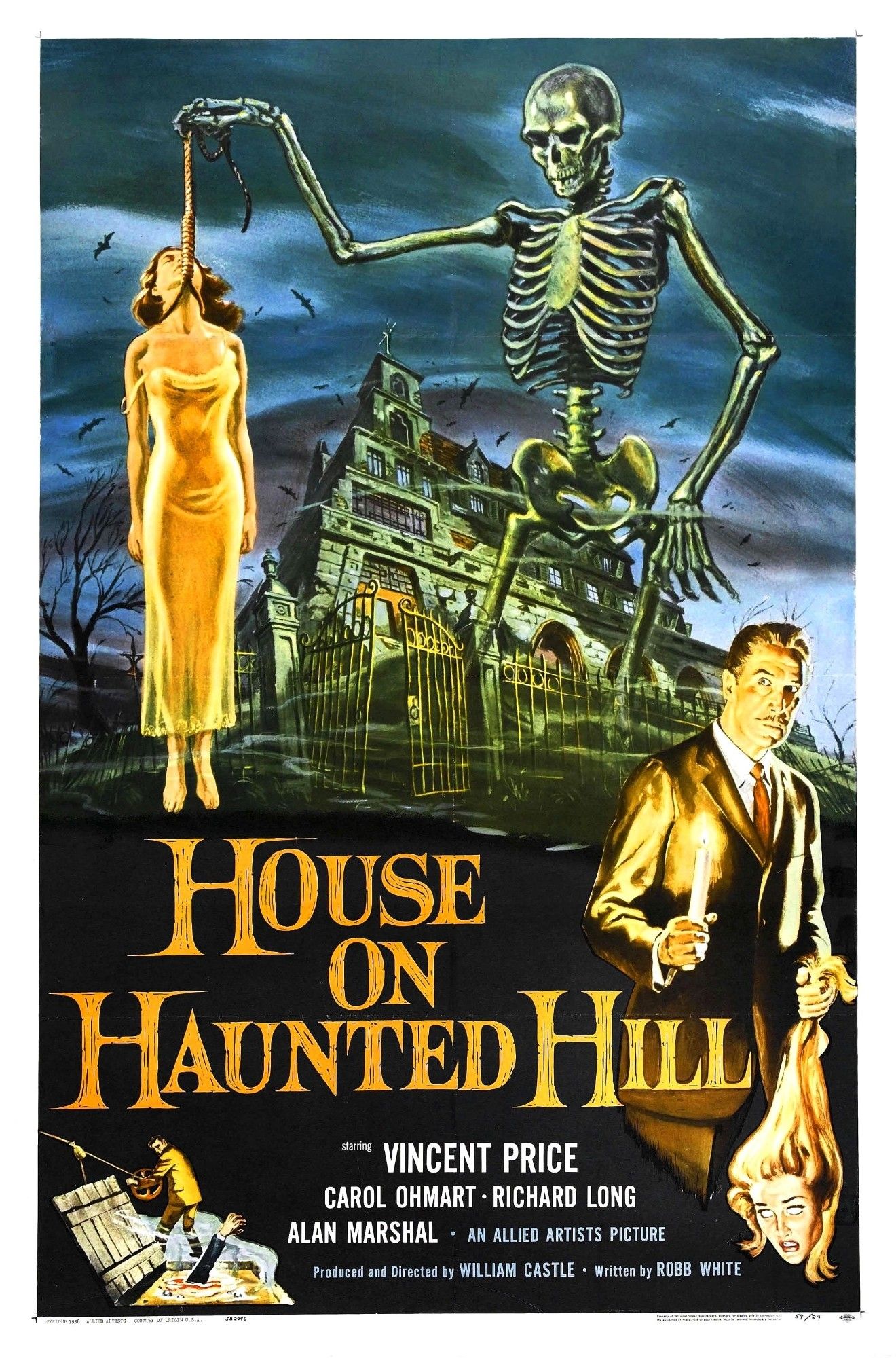 HOUSE ON HAUNTED HILL (1959) poster art