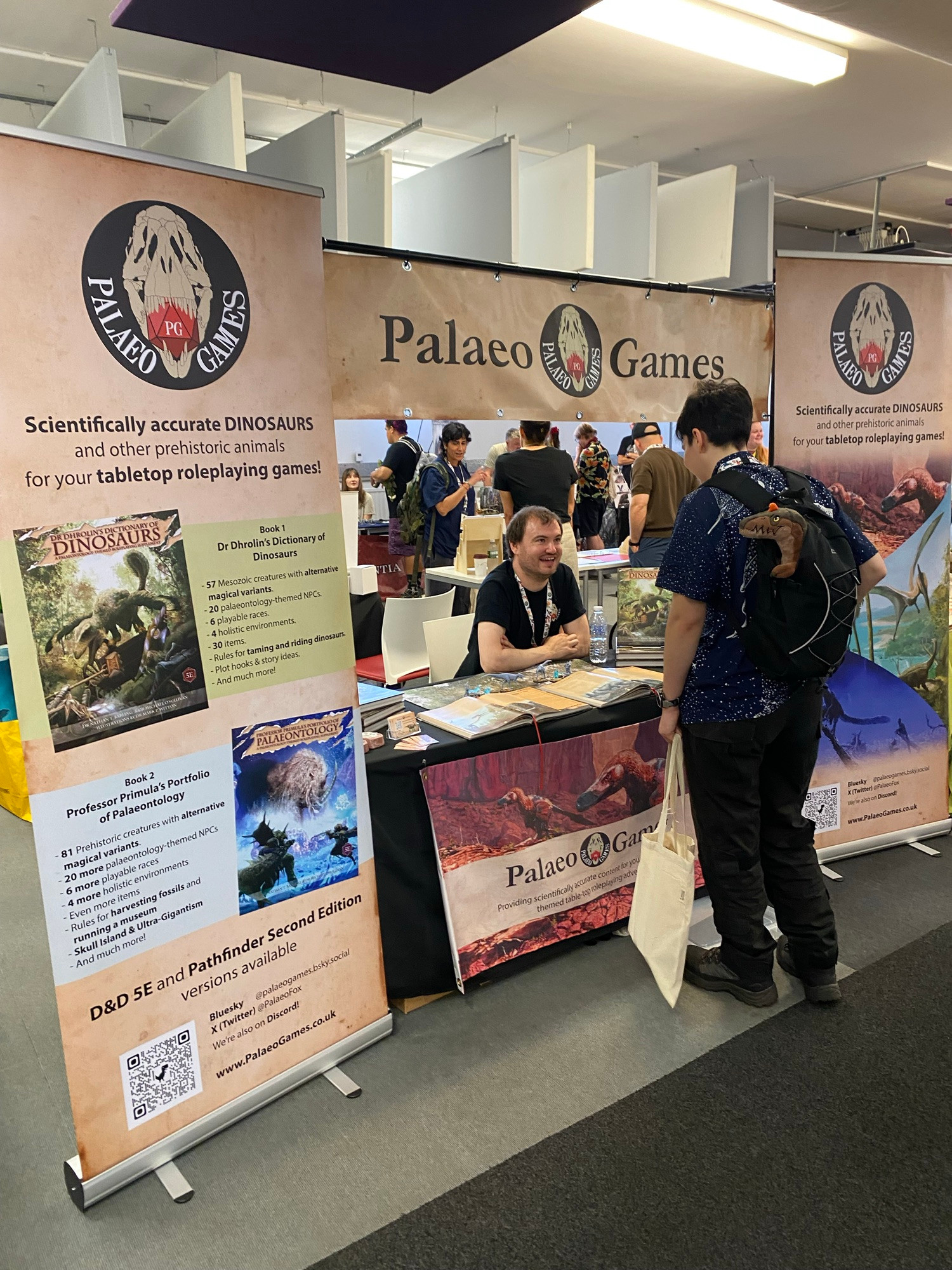 Palaeogames stall at DinoCon in Exeter  
