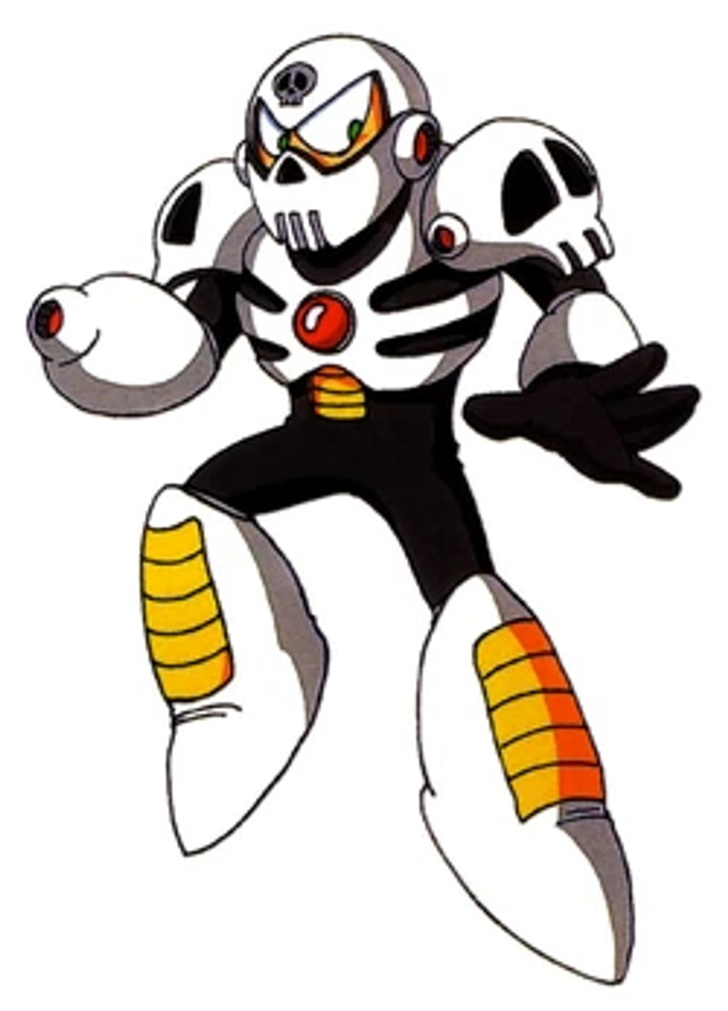 Original art of Skull Man, a Robot Master from Mega Man 4 that is themed off of Skulls for some reason.