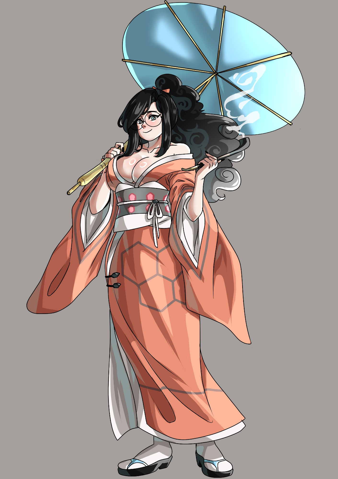 Torkoal kimono lady with parasol 