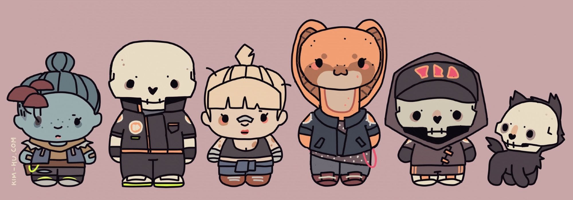 Doodle of my characters, but in the Hello Kitty art style. #kimgakaku