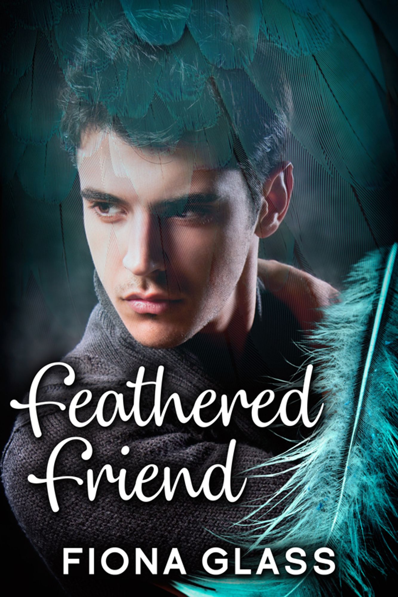 cover art for Feathered Friend featuring attractive young man and a feather