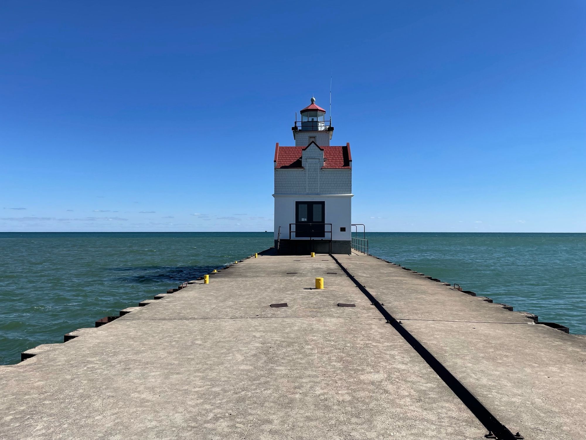 Lighthouse at Kewaunee, Wisconsin.