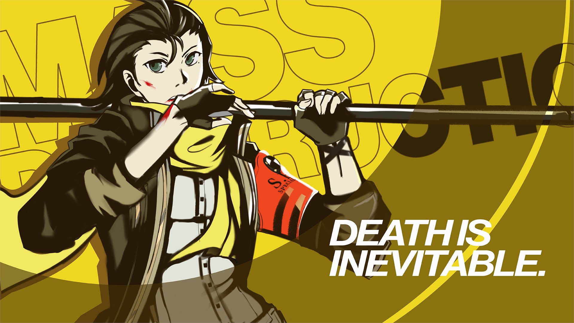 sees!ryoji all out attack fanmade splash! hes doing a pose while wiping blood off his mouth, and his tagline is “DEATH IS INEVITABLE”. 

the reason why i chose the aoa pose is bc love the idea of ryoji bleeding, and him having this look like, “oh you think you did something. do you even know what i am?” 

but he also feels a sense of mortality due to the blood. and he likes it.

of course he prefers the love, the laughs, the empathy. but the pain? he welcomes that with open arms too. 

because to him, its a reminder. he views it as his last chances to feel human.