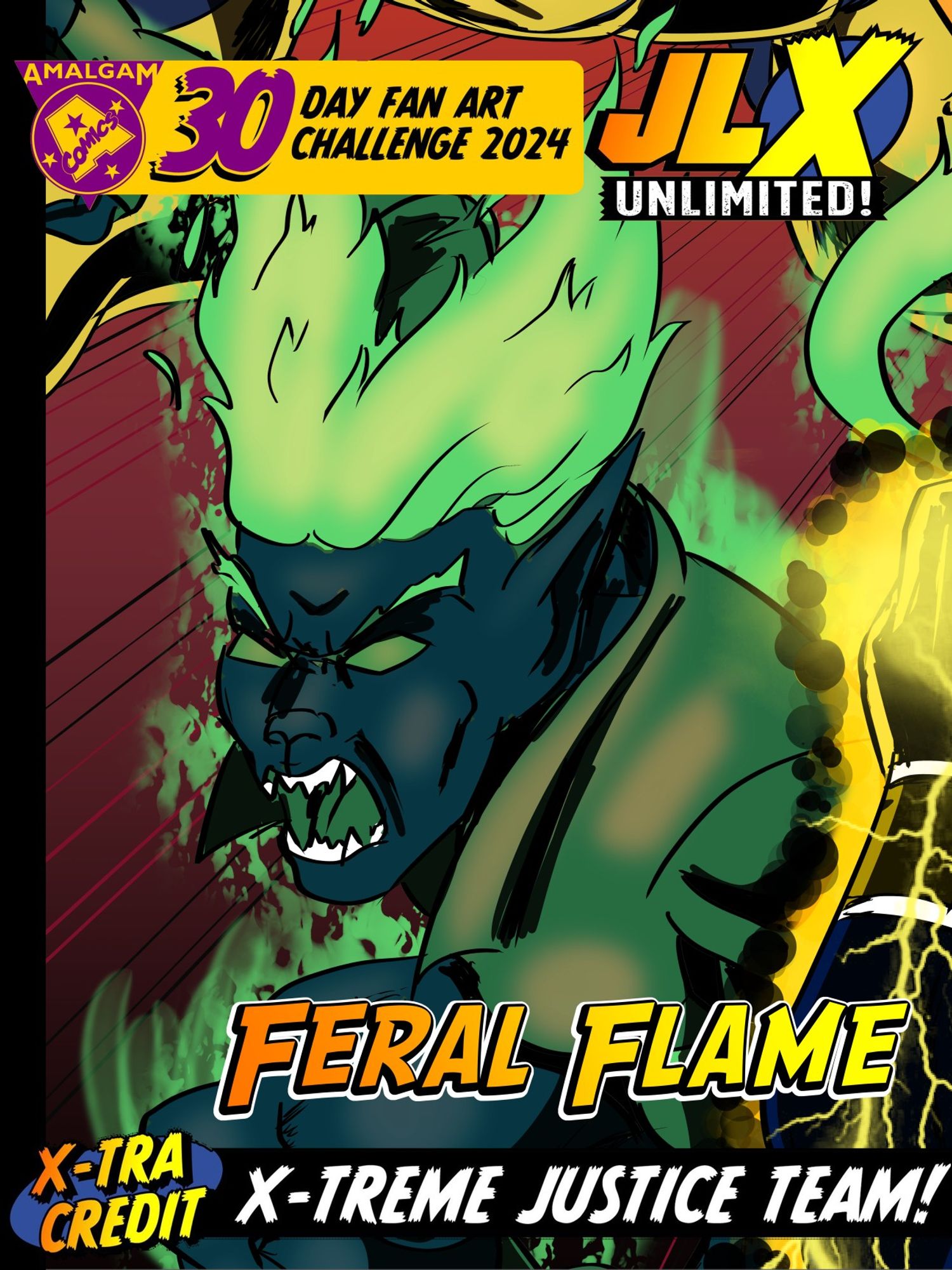 A fusion of Fire from the Justice League and Feral of the X-Men, called Feral Flame.