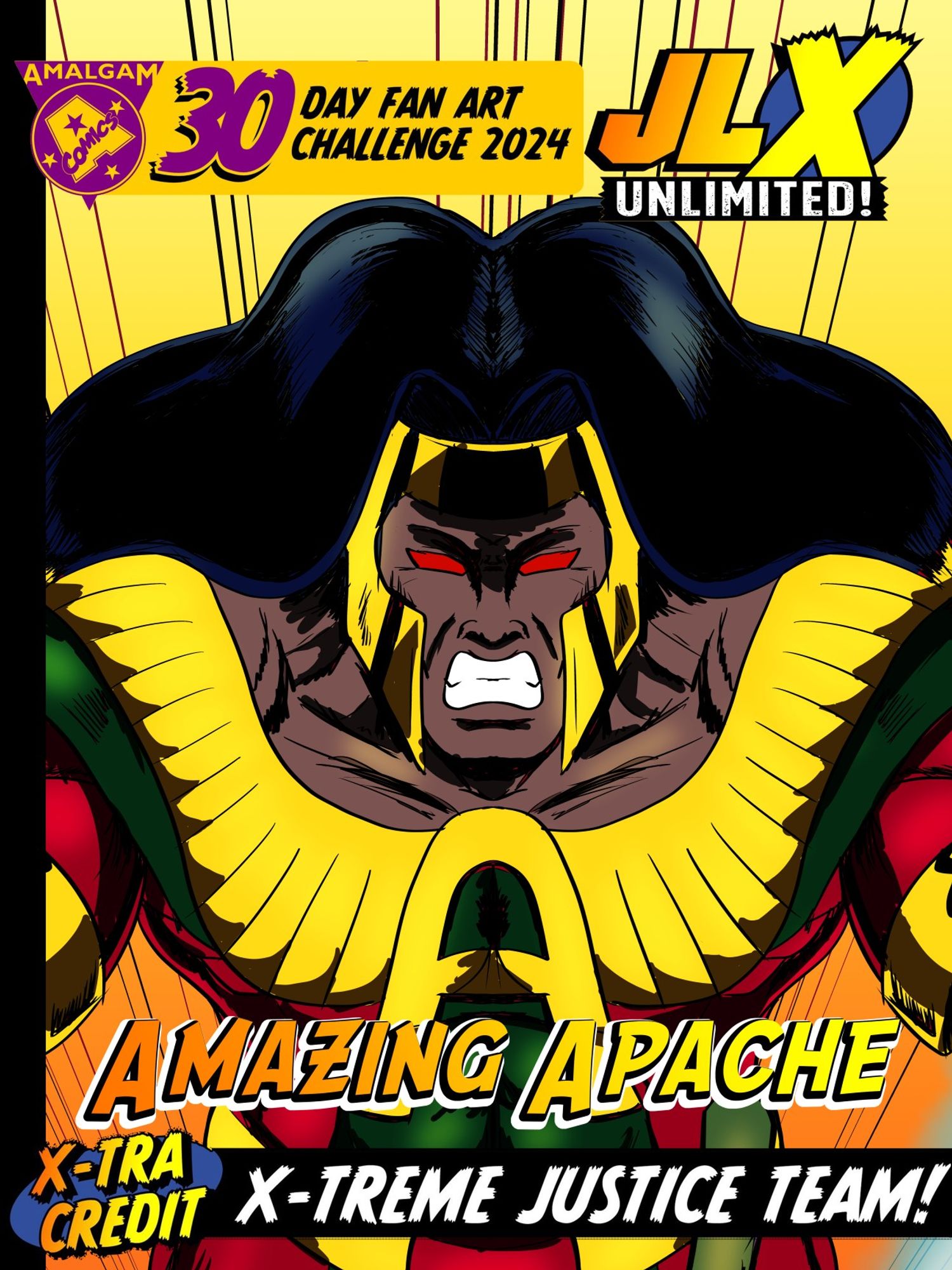 A fusion of Amazing Man from the Justice League and Warpath of the X-Men, called Amazing Apache.