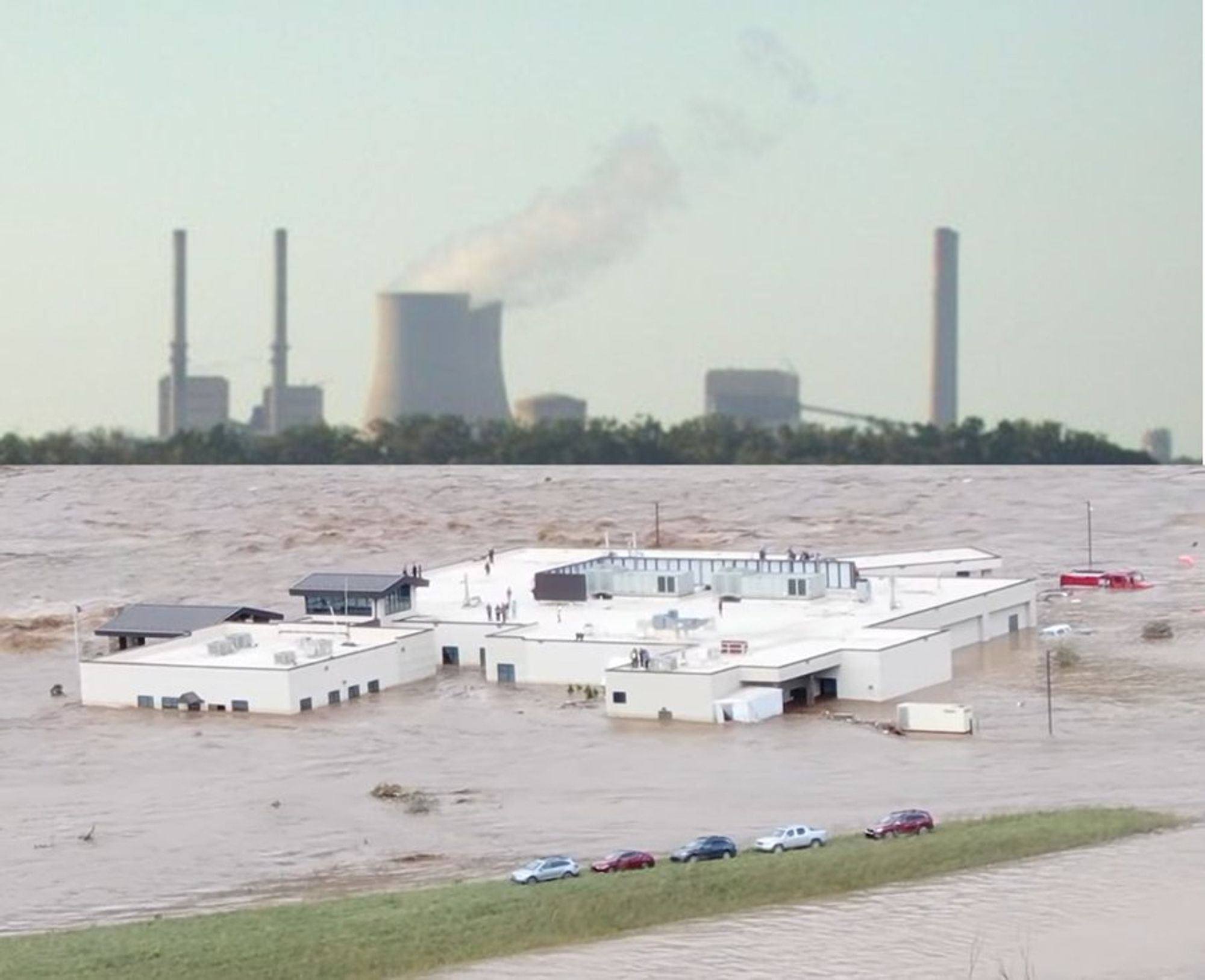 zusammenkopierte Bilder
Oben AKW Crystal River
Unten überschwemmtes Krankenhaus infolge von Hurricane Helene

Quellen: https://en-academic.com/pictures/enwiki/67/Crystal_river_NPP_afar_cropped.jpg

https://apnews.com/video/floods-natural-disasters-tennessee-hurricanes-and-typhoons-north-carolina-98d4eee33b8b46828f3bd4b90eb1a6a3