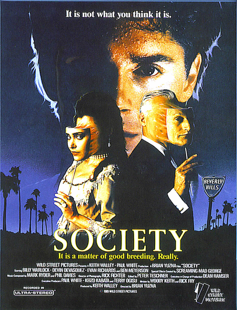 poster for the 1989 movie "Society"