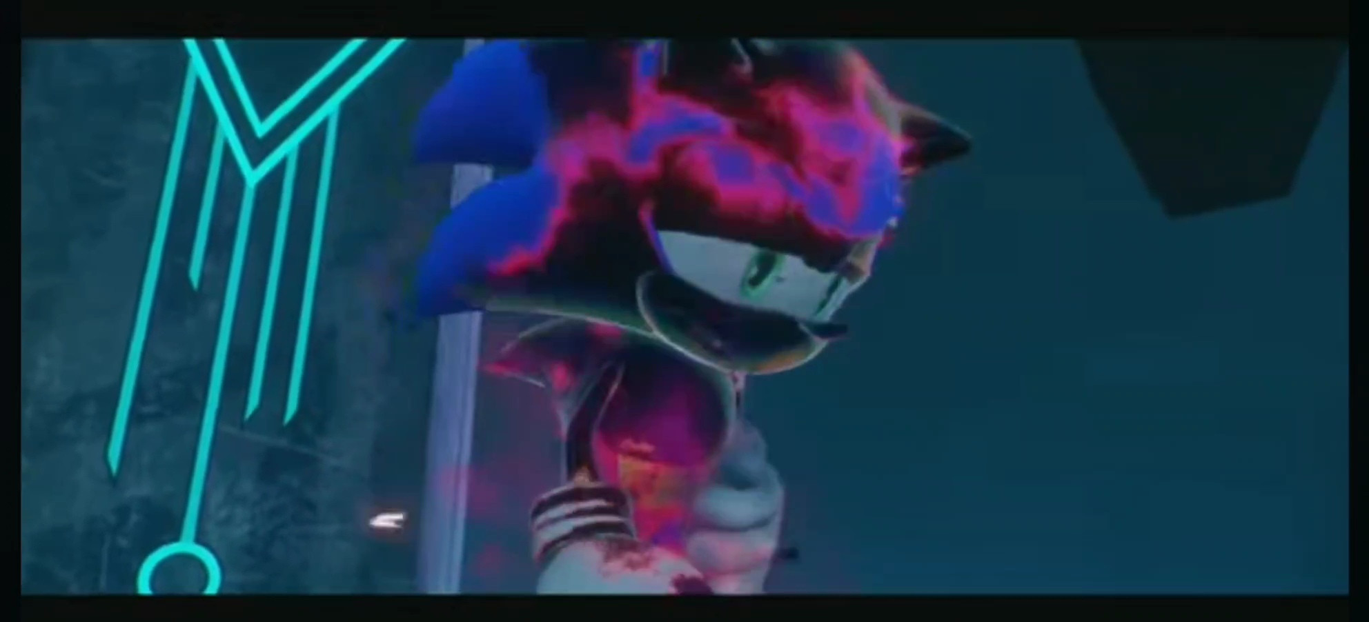 Sonic the Hedgehog looking worn out and tired with cyber corruption