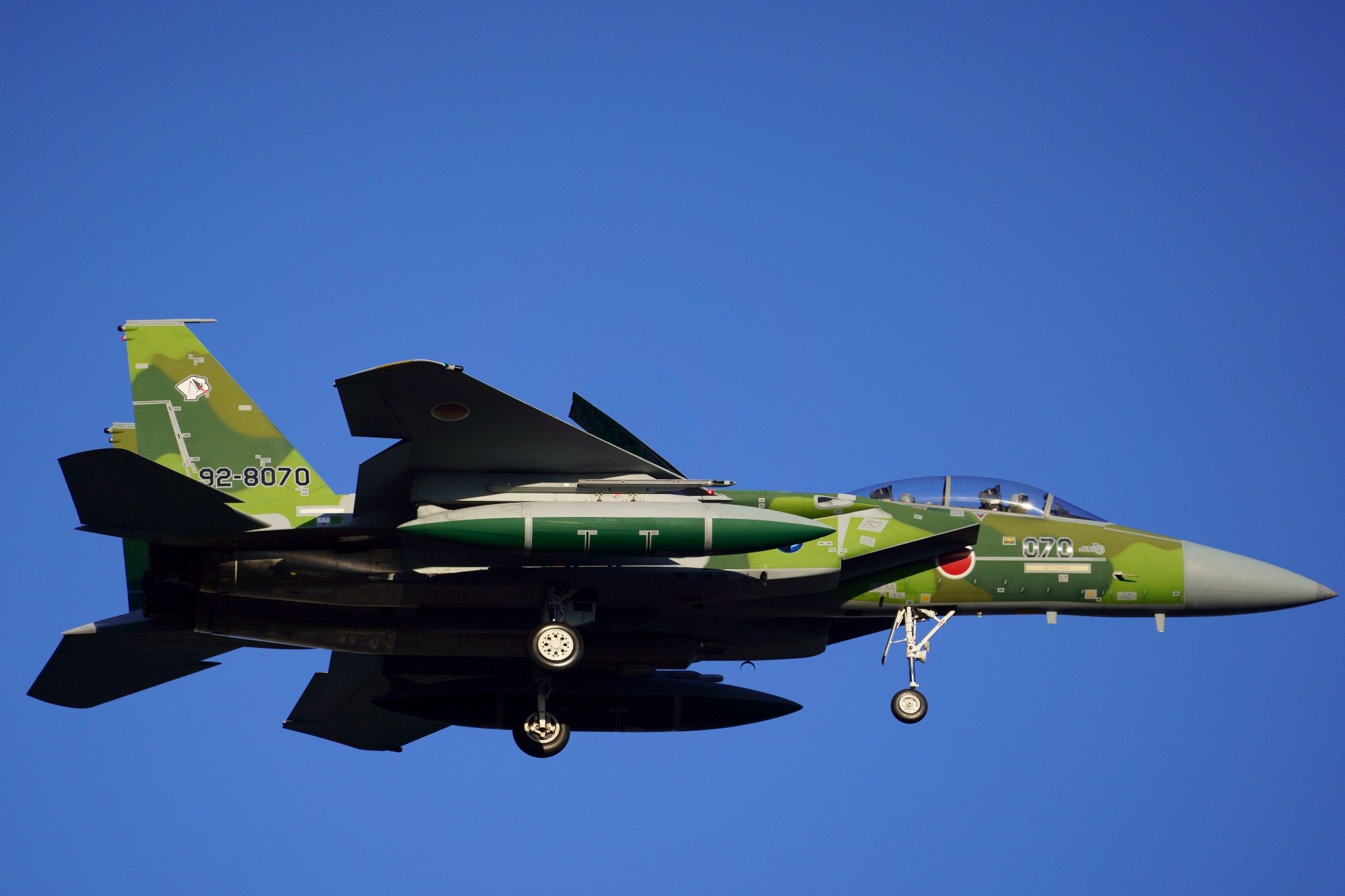 JASDF Tactical Fighter Training Group F-15DJ “Green camouflage” 92-8070 at Chitose Air Base / RJCJ