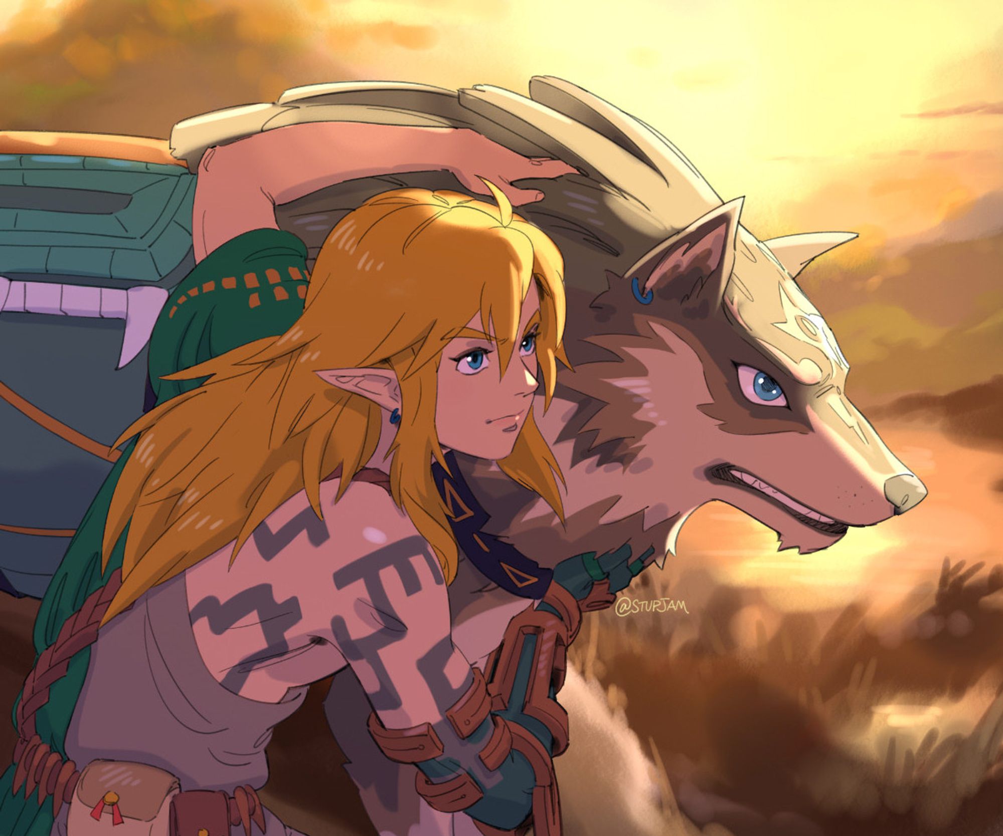 Link and Wolf Link from Legend of Zelda