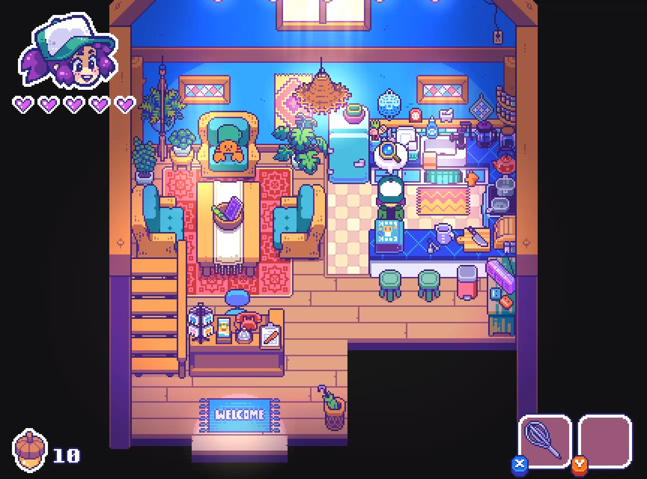 Screenshot of the clubhouse interior