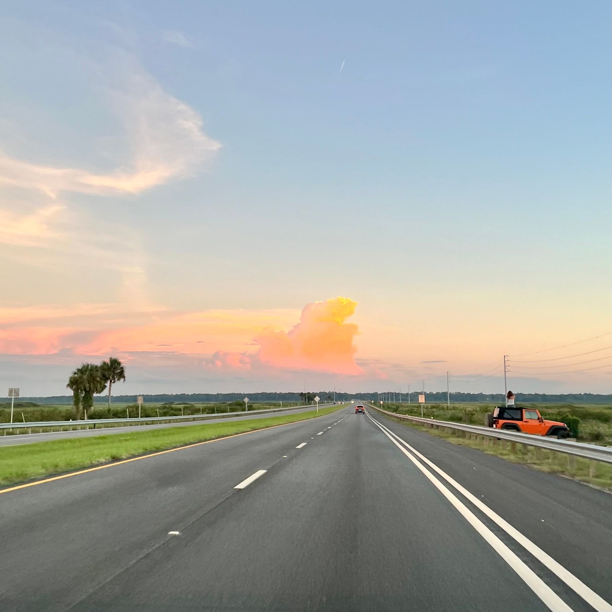 Sunset over Payne's Prarie Florida .