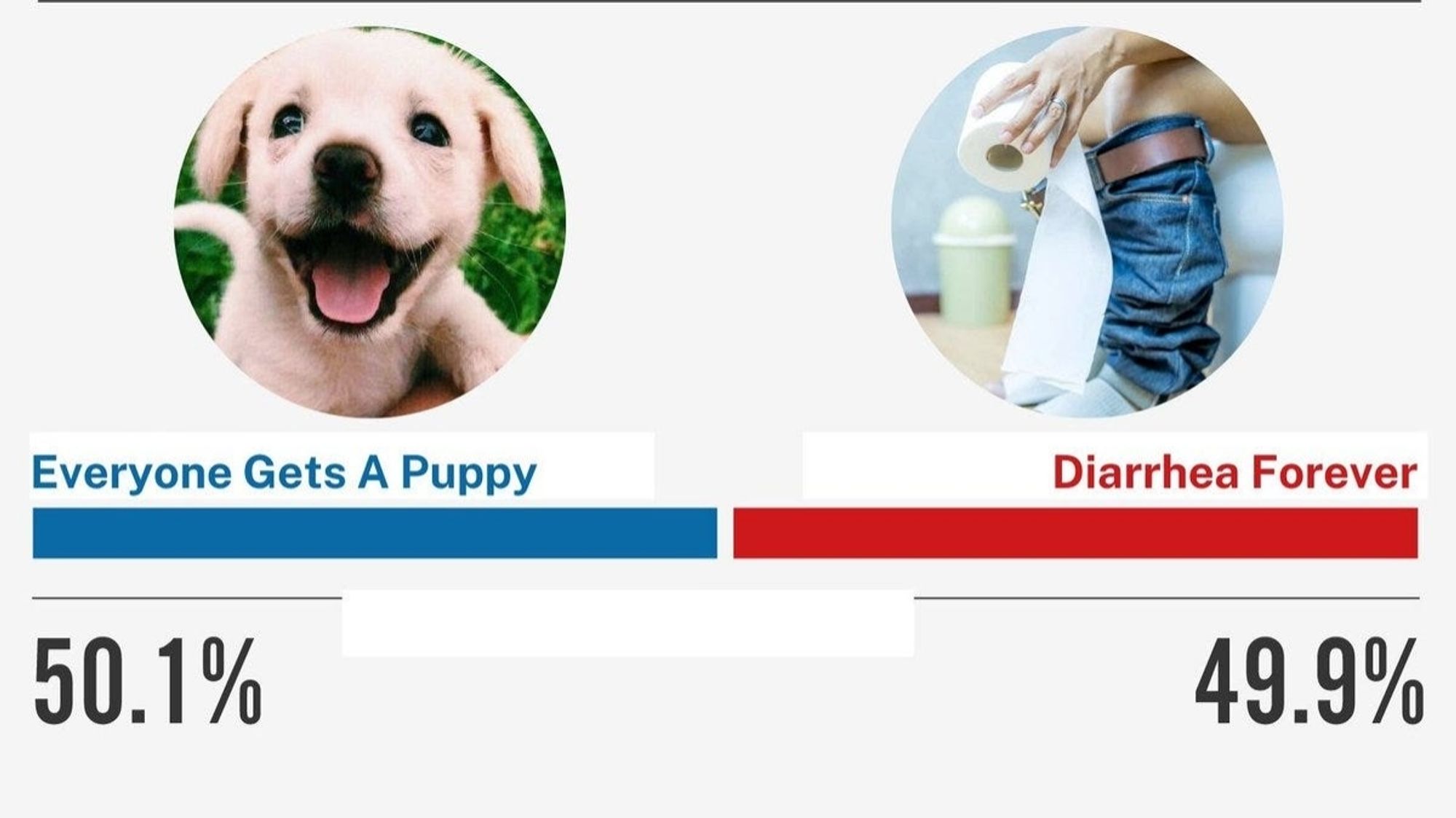 Close vote between free puppy and diarrhea forever.