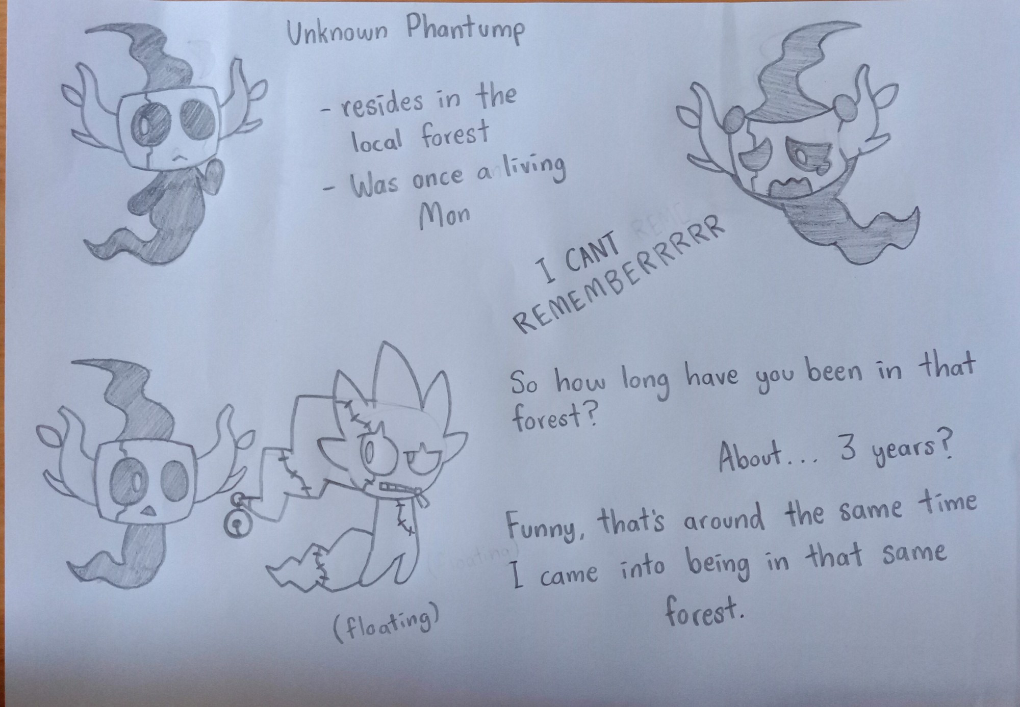 Unknown and unnamed Phantump

Possibly related to Trent's past