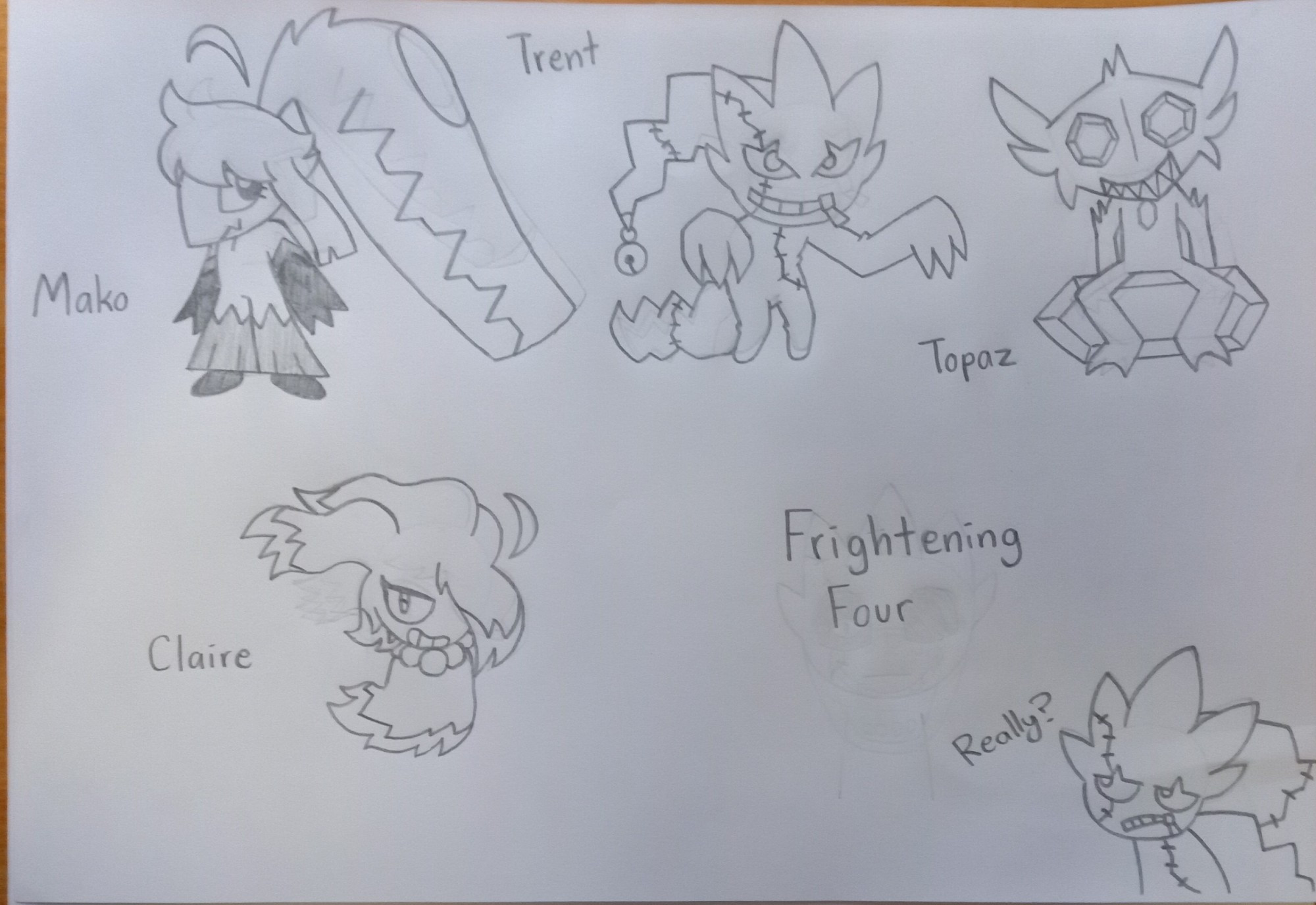 Mako the Mawile, Trent the Banette, Topaz the Sableye and Claire the Misdreavus

These were the first ever "originally" created Pokemon OCs since they came years after the last cast.