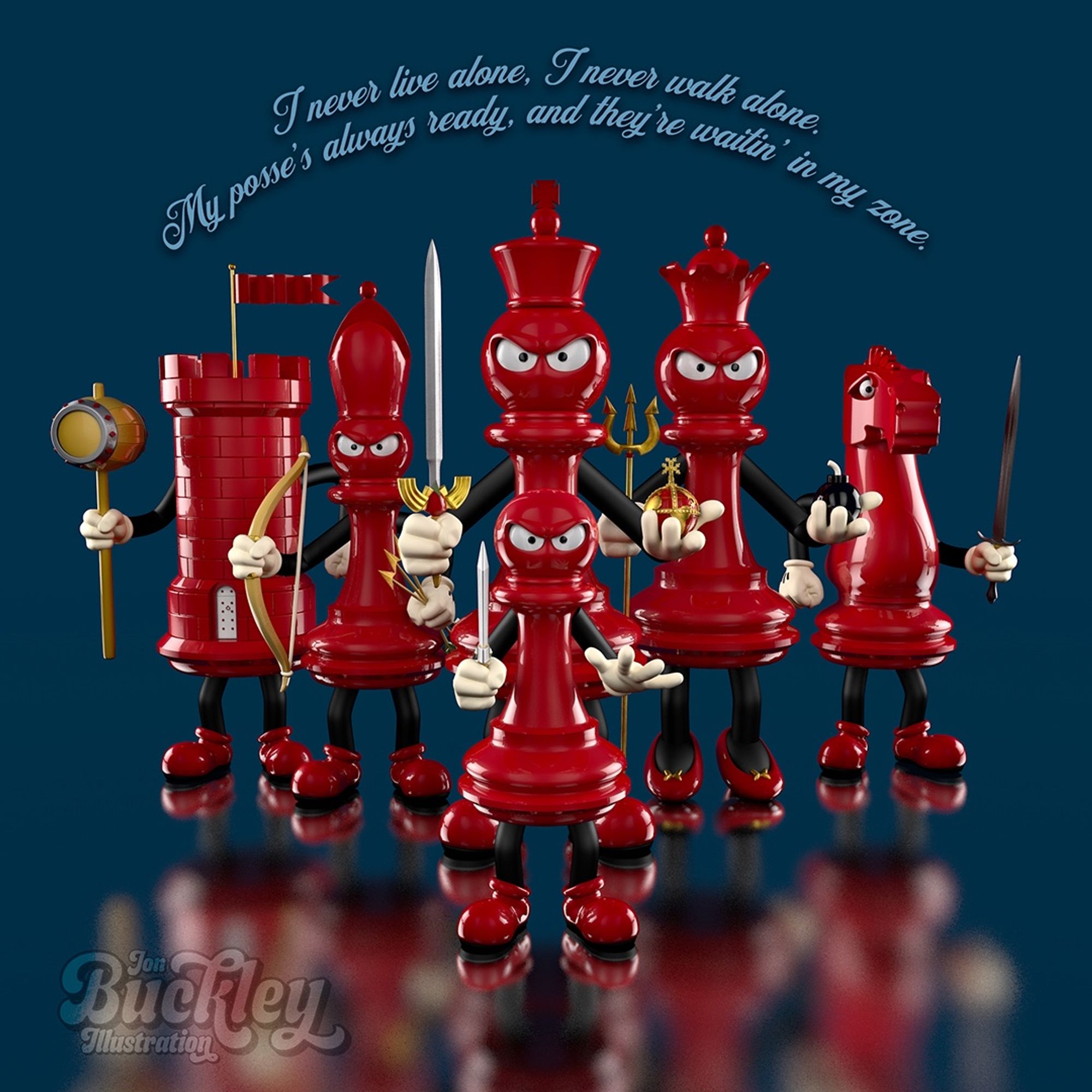 In 1988, Interplay Entertainment released Battle Chess as a video game version of chess with 2.5D graphics and fighting animations. I'd love to see the game revived for today's hardware and this is how I'd like to see it.

#chess #chessset #chesspieces #3D #C4D #illustration #game #characterdesign