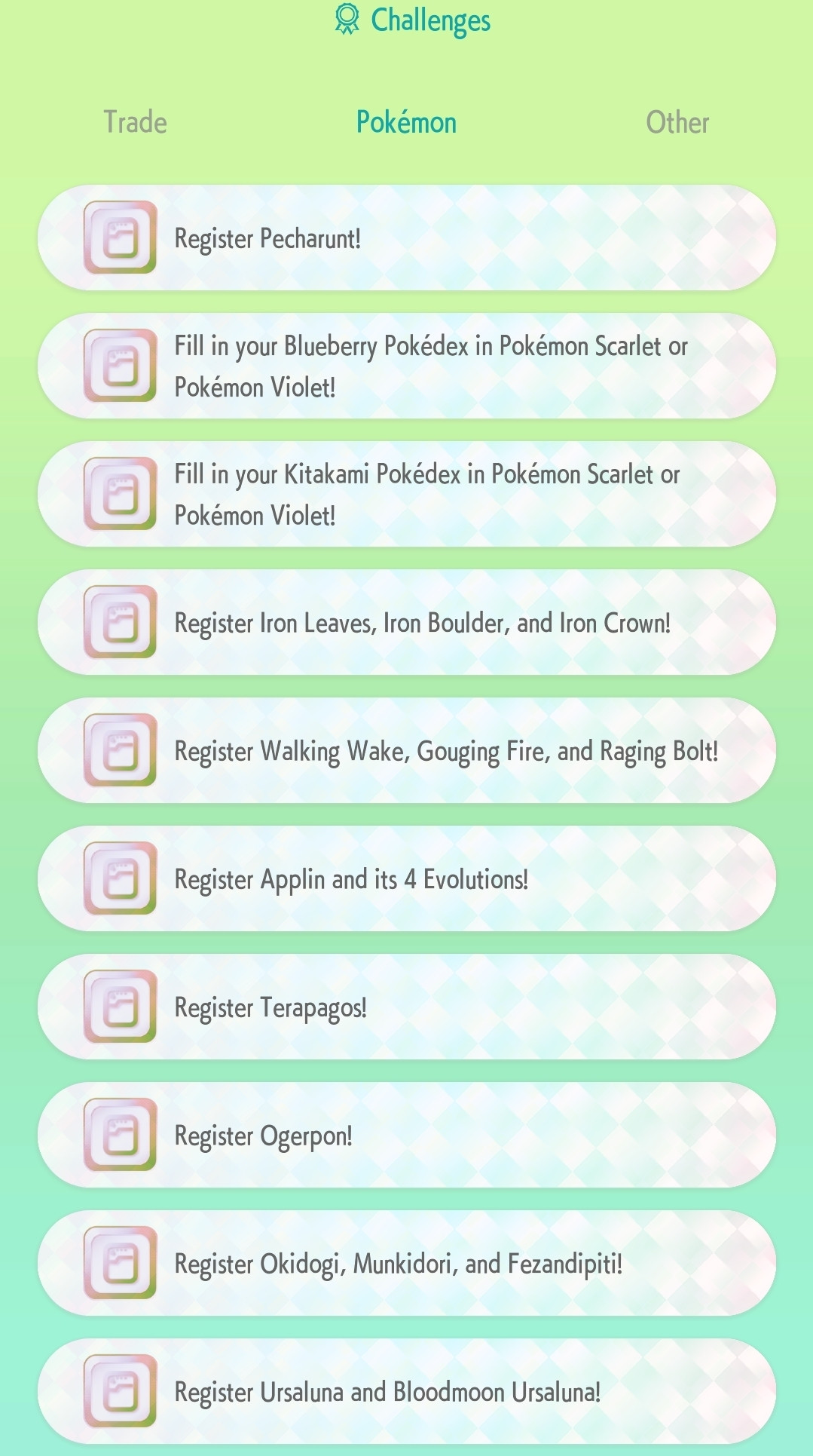 List of Challenges in Pokémon HOME