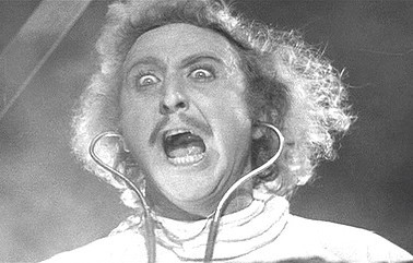 Gene Wilder looking deranged in "Young Frankenstein"
