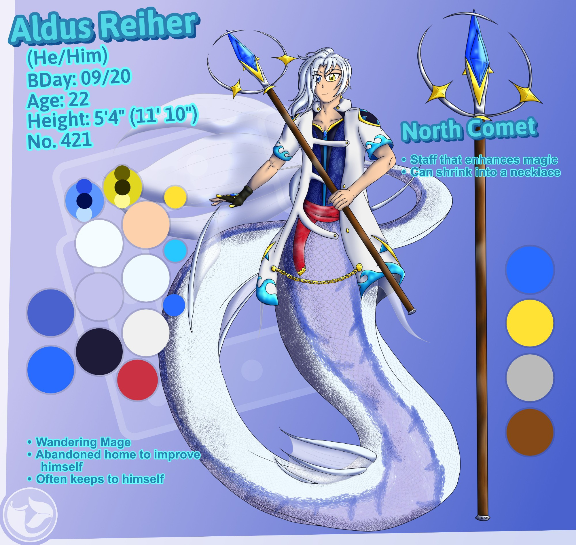 Character Reference Sheet for my OC: Aldus Reiher