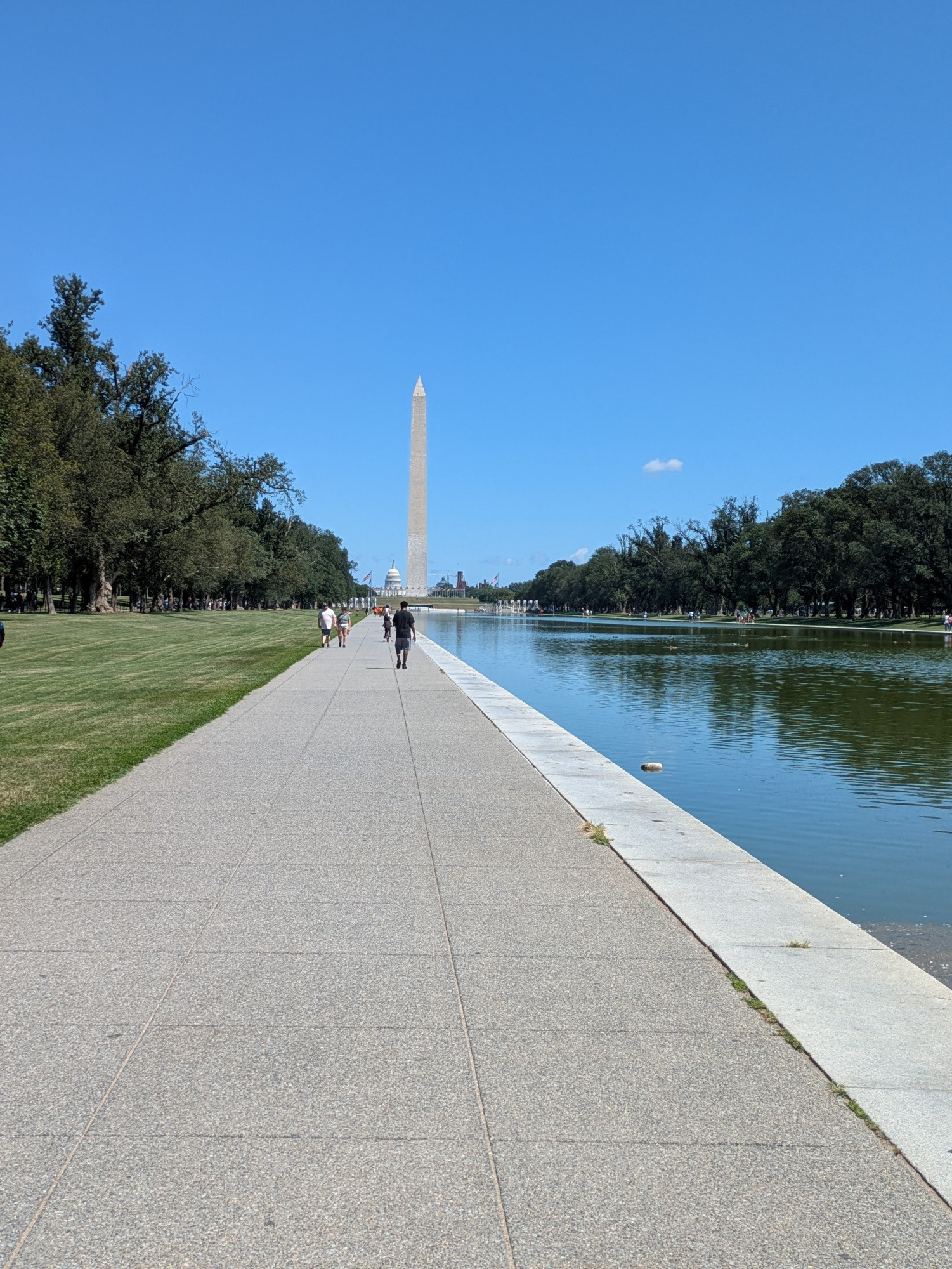 A view along the Reflecting Pool, with practically no visitors.