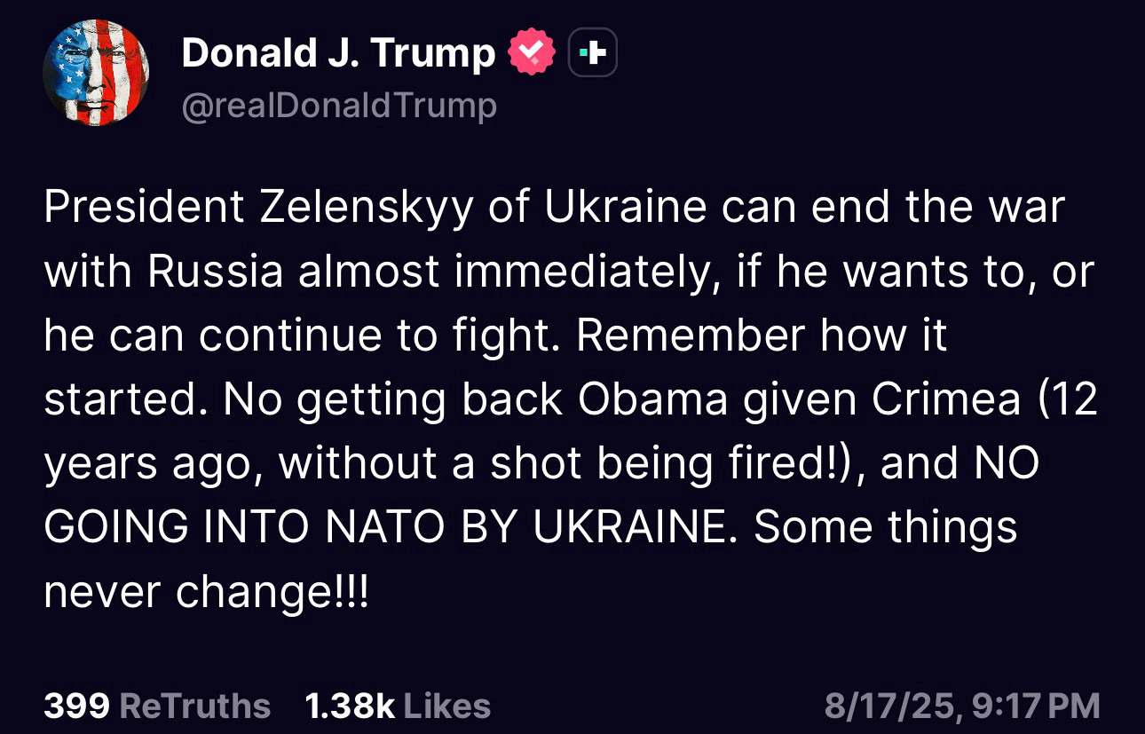 Essentially Trump blaming Russias invasion on Zelensky & Obama.