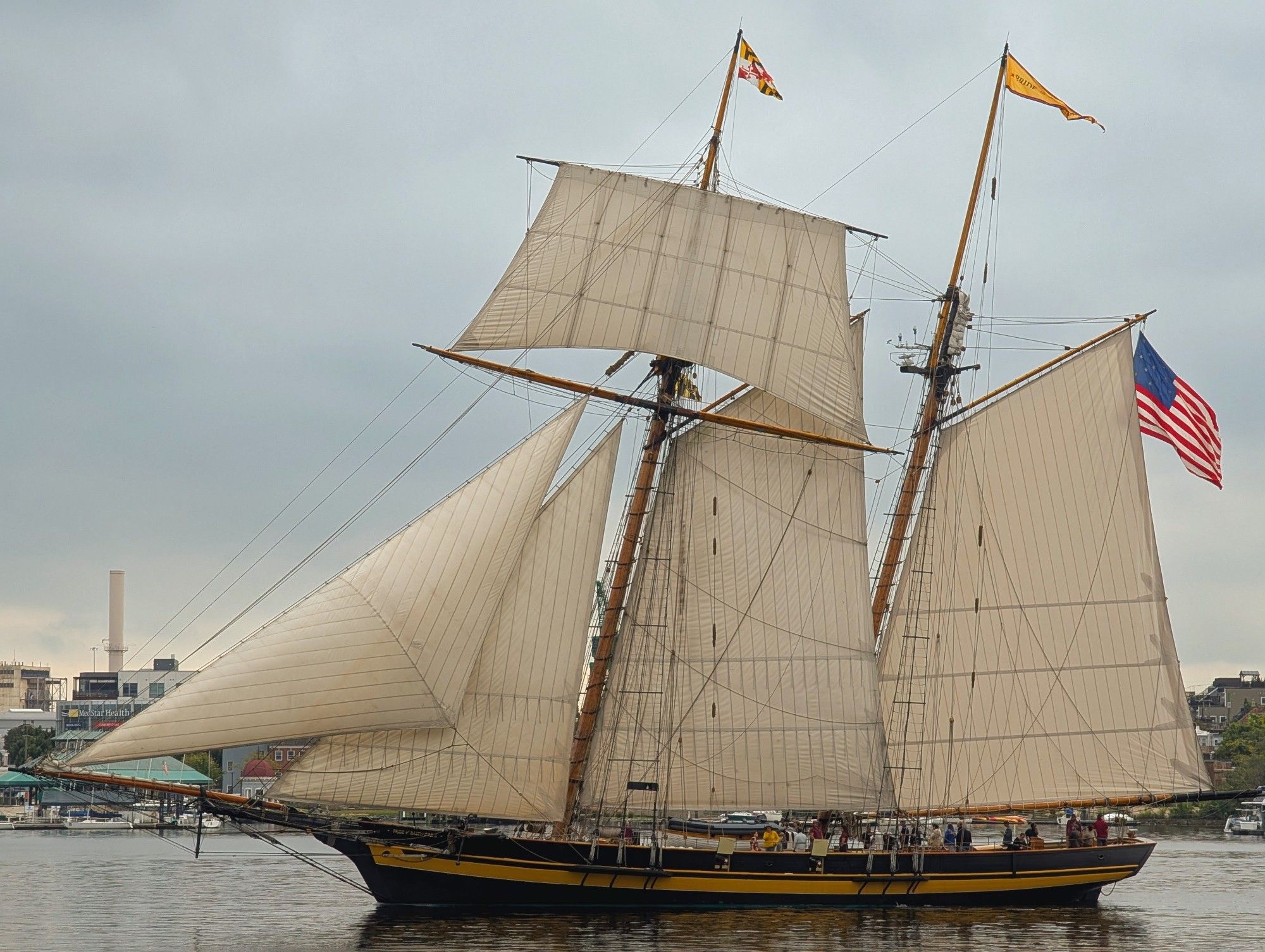 Spirit of Baltimore II under sail in Baltimore.