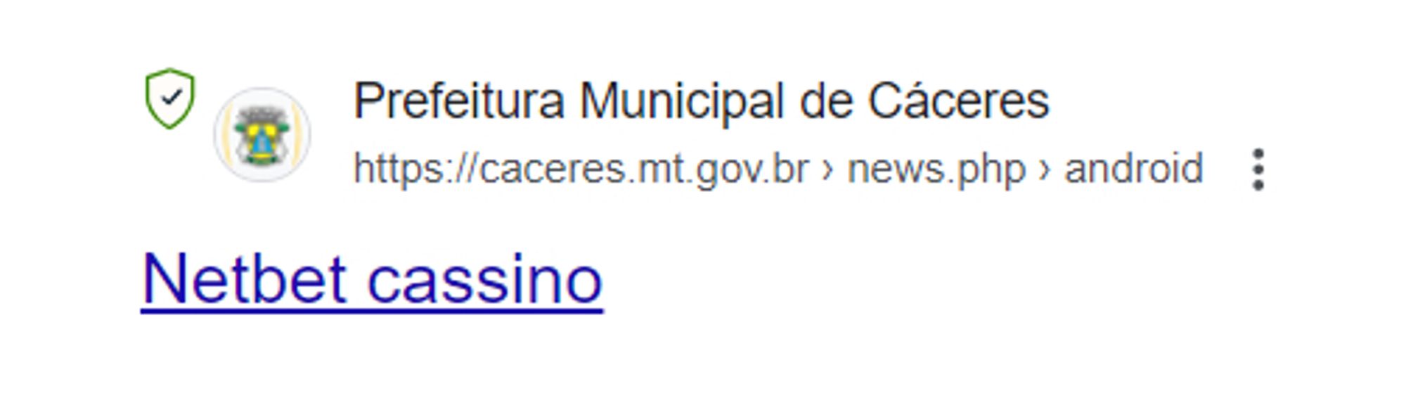 site falso de apostas no domínio do site da prefeitura de Cáceres-MT