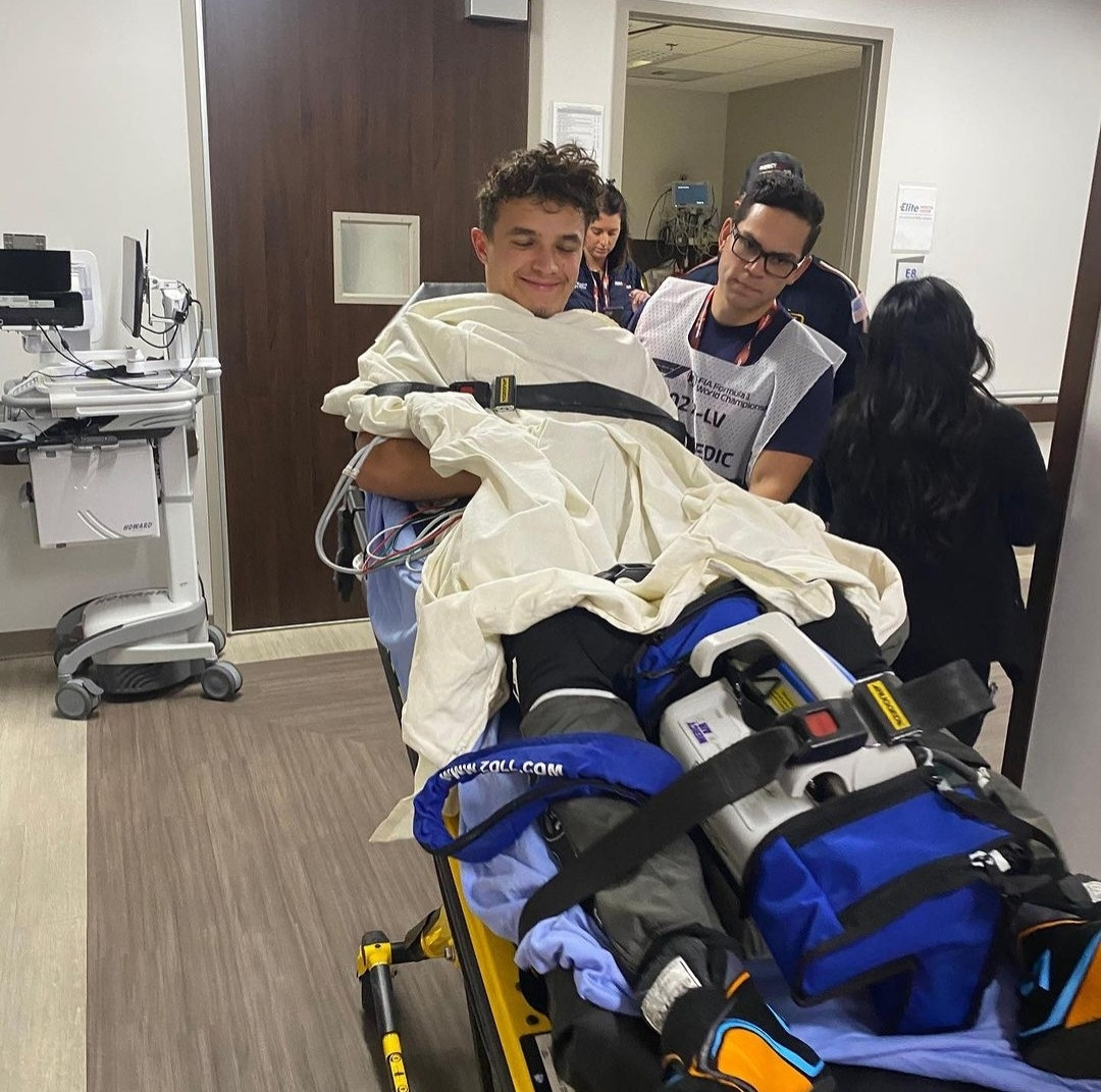 Lando Norris at the hospital